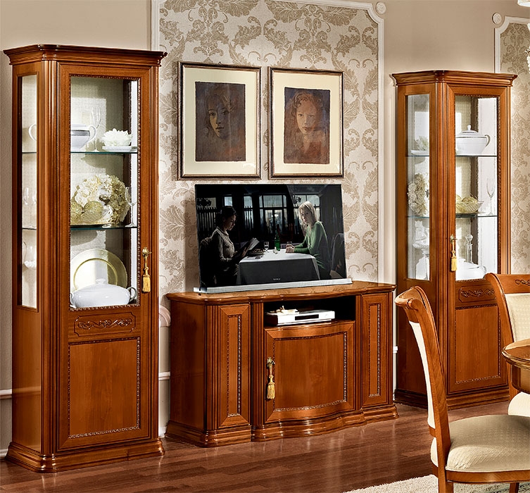 Torriani Wood/Glass 1 Door Curio w/LED Light, Left