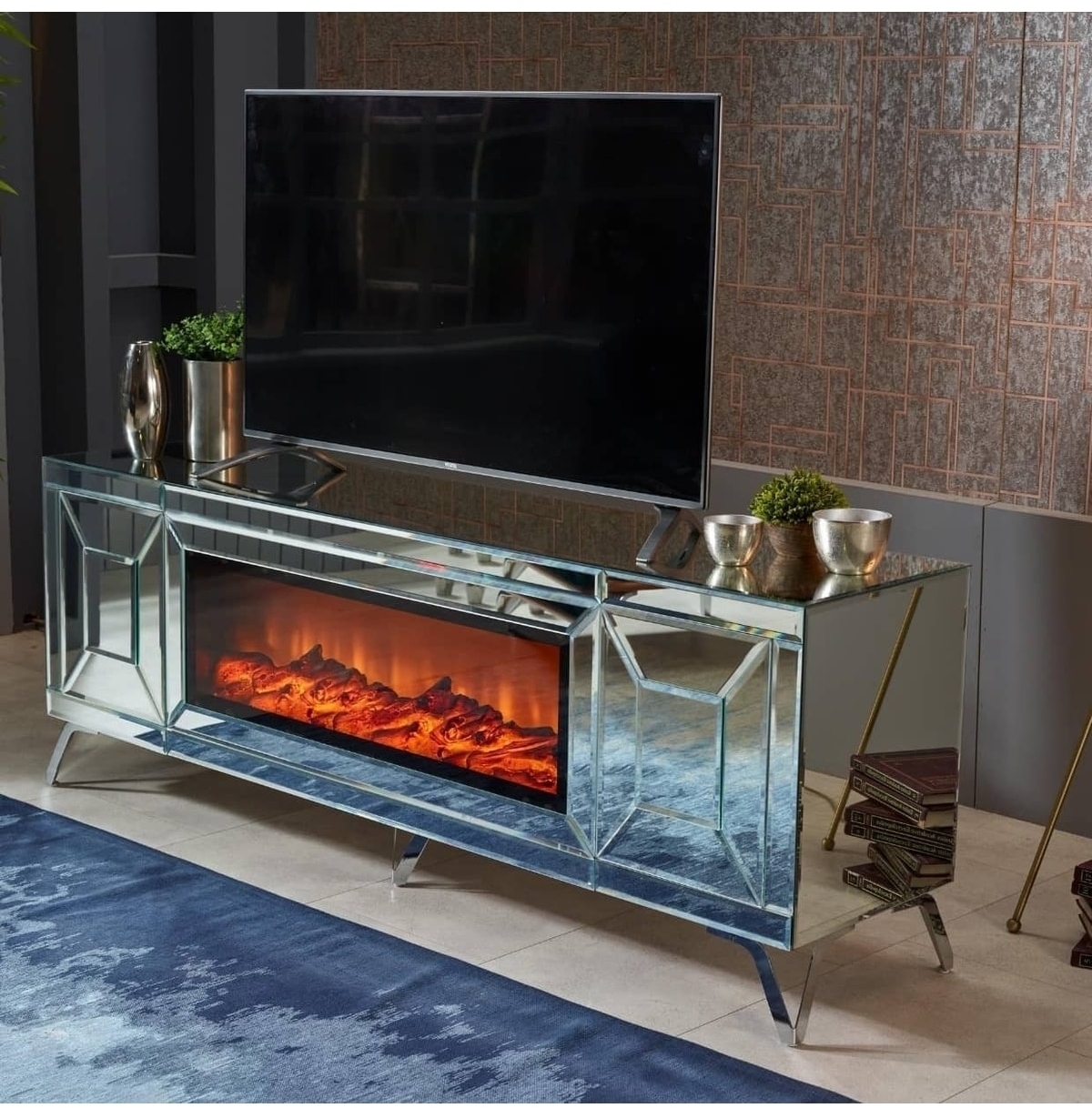 TV Stand with Decorative Fireplace LR-114-903