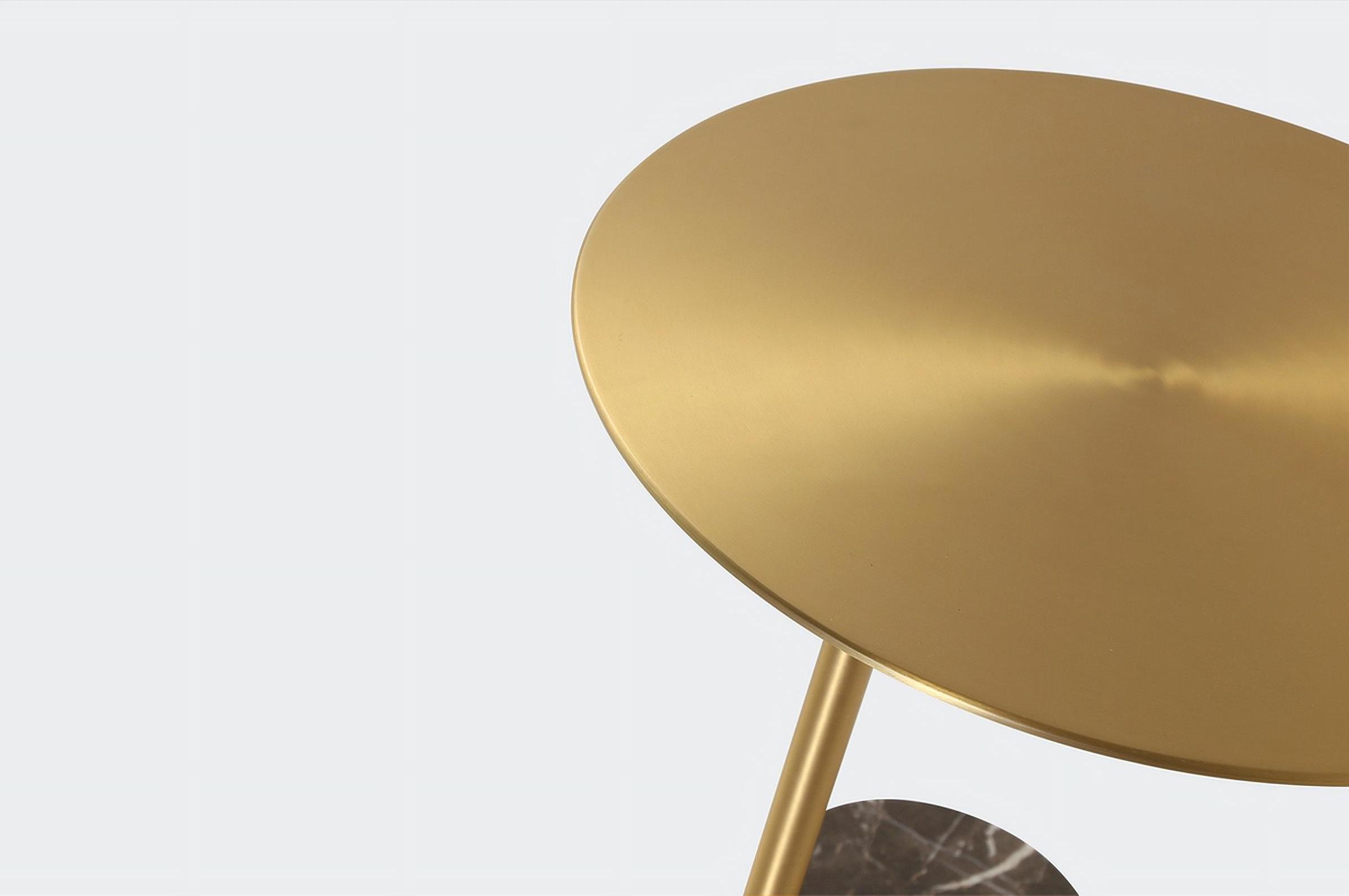 Butler Round Steel/Marble End Table