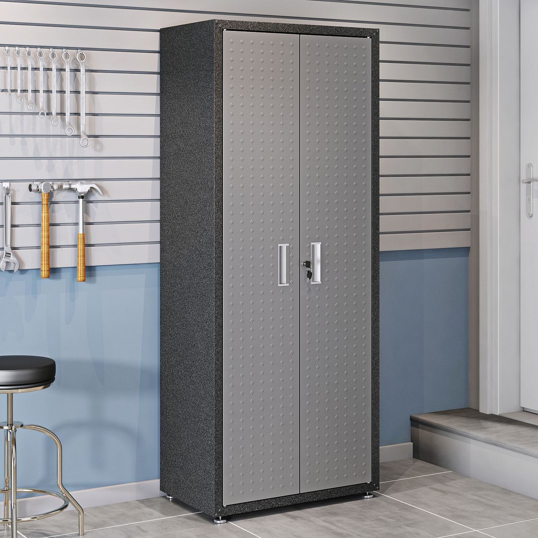 Fortress Customizable Textured Metal Garage Saving Space Metal Storage Set