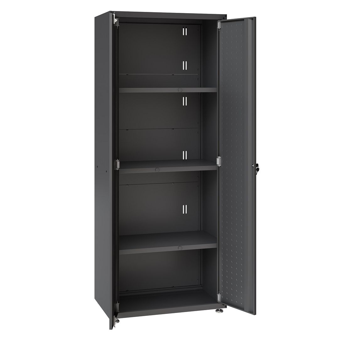 Fortress Textured Metal 75.4-inch Garage Cabinet w/4 Adjustable Shelves