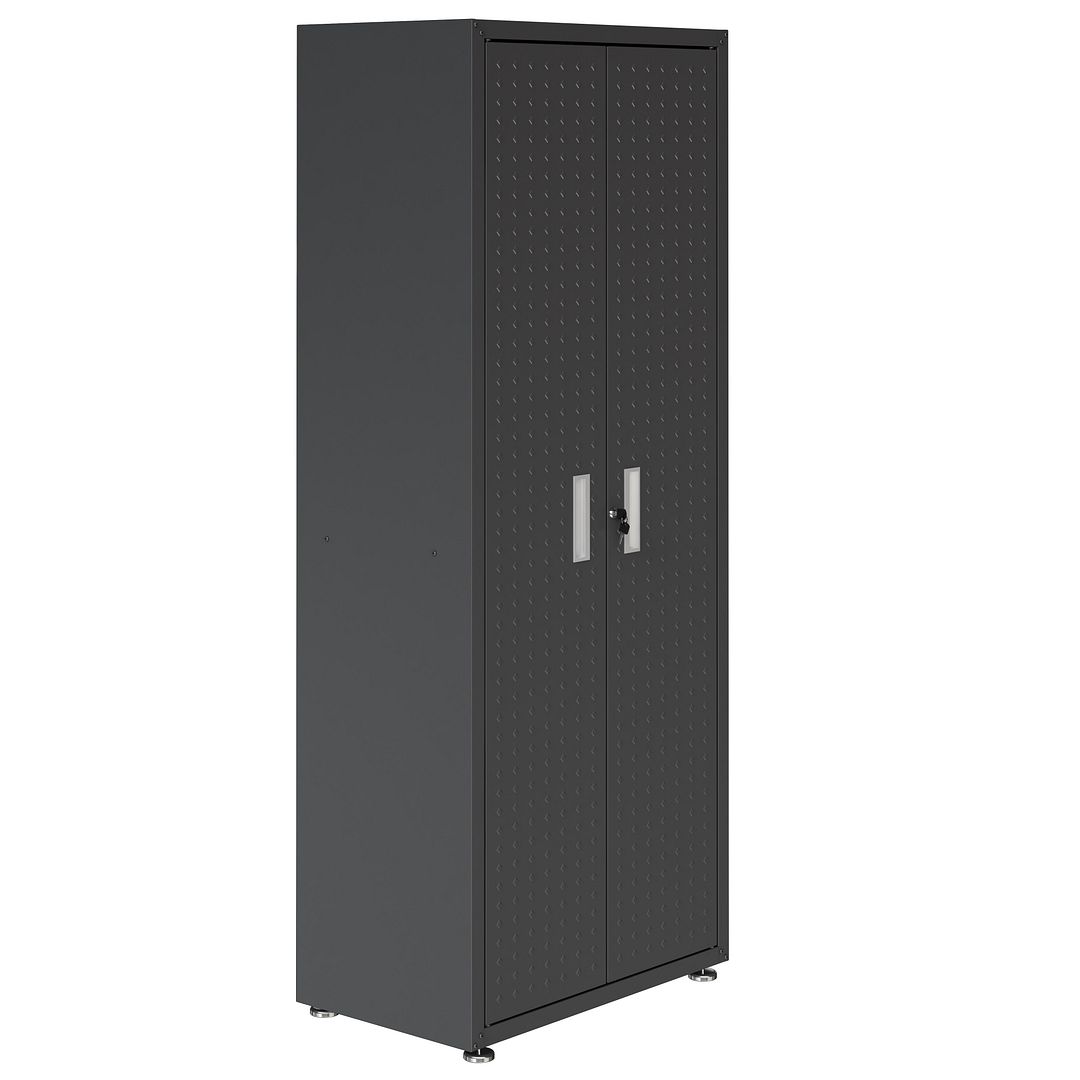 Fortress Textured Metal 75.4-inch Garage Cabinet w/4 Adjustable Shelves
