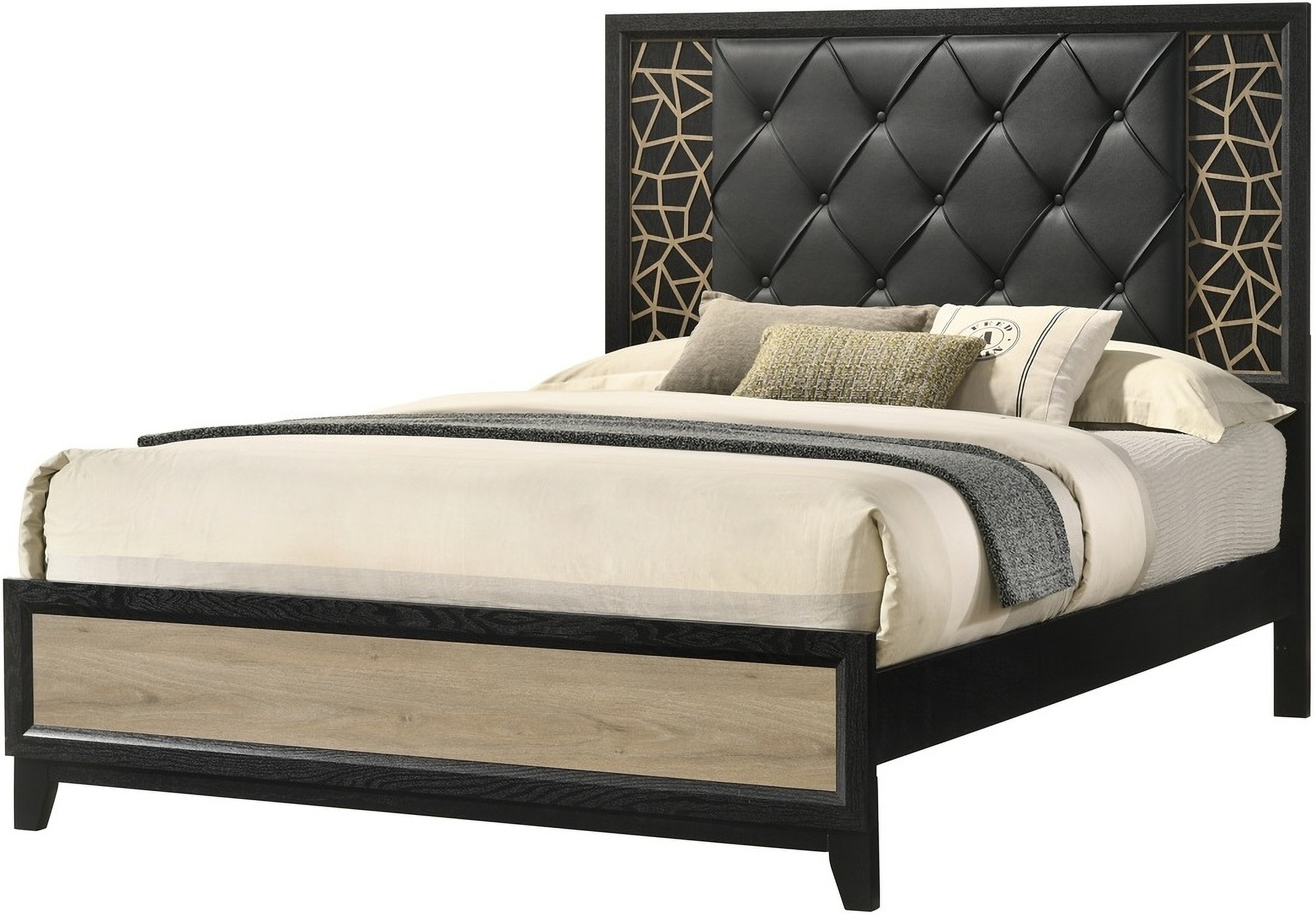 Selena Fabric/Wood Regular Bedroom Set