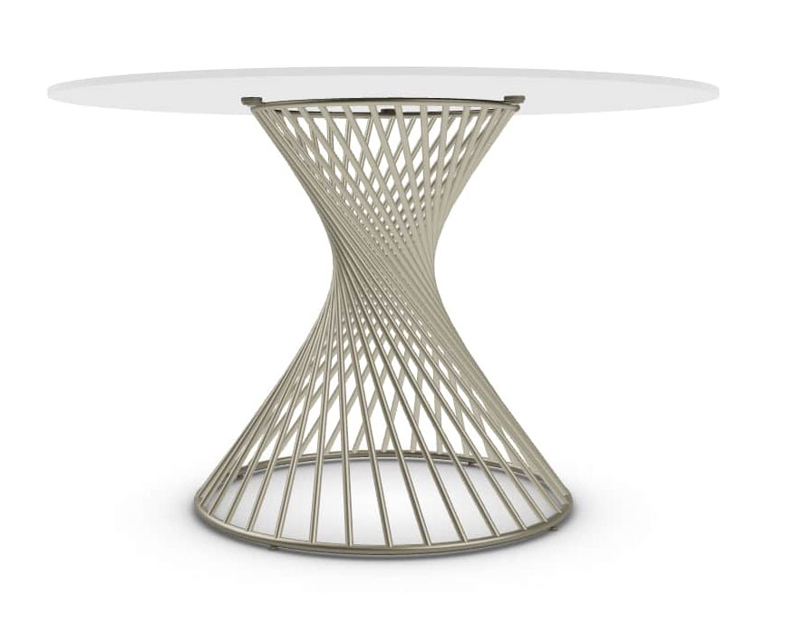 Vortex Metal/Glass Round Dining Table