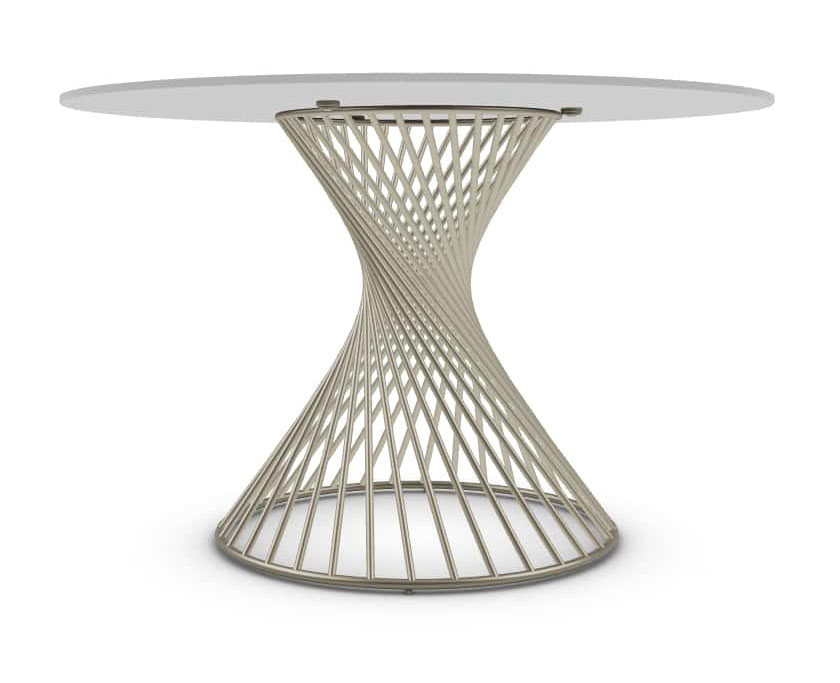 Vortex Metal/Glass Round Dining Table