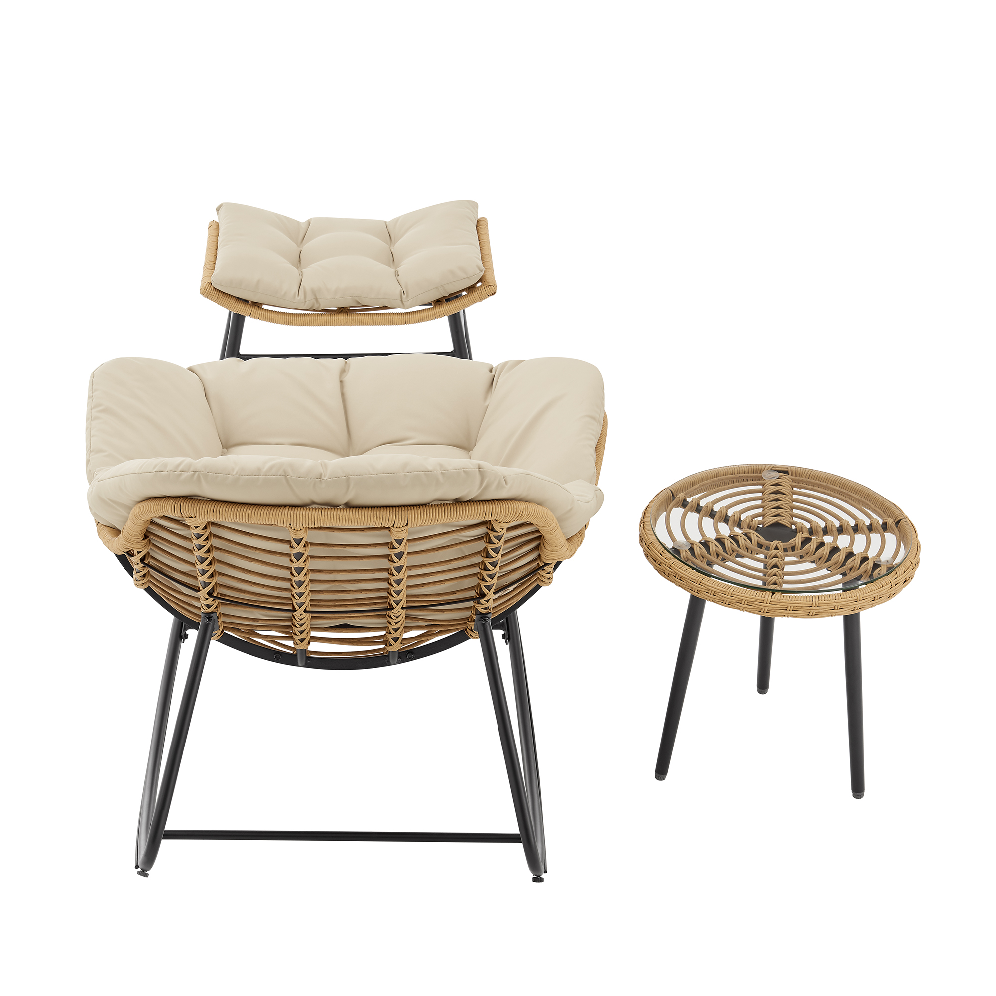 Benson 6-Piece Patio Rocking Chair Set w/Ottomans & Tables