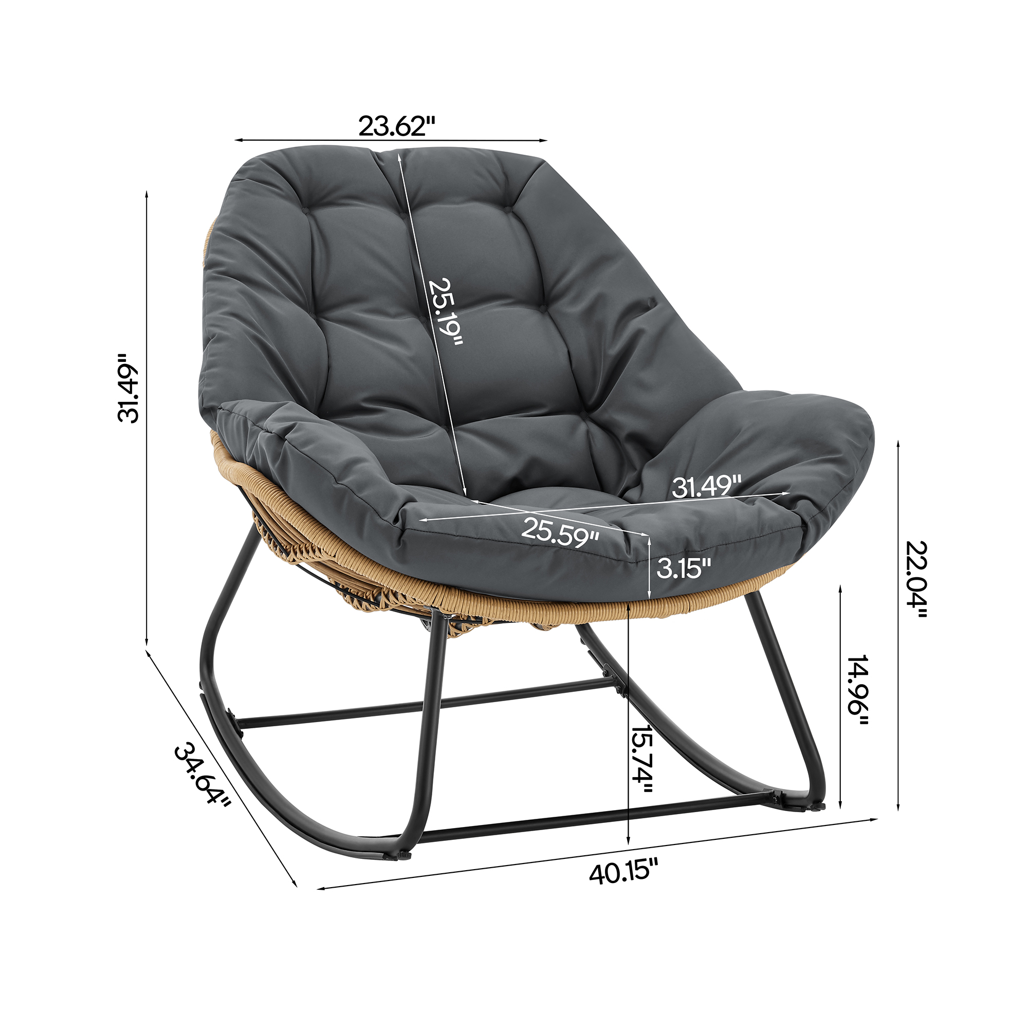 Benson 6-Piece Patio Rocking Chair Set w/Ottomans & Tables