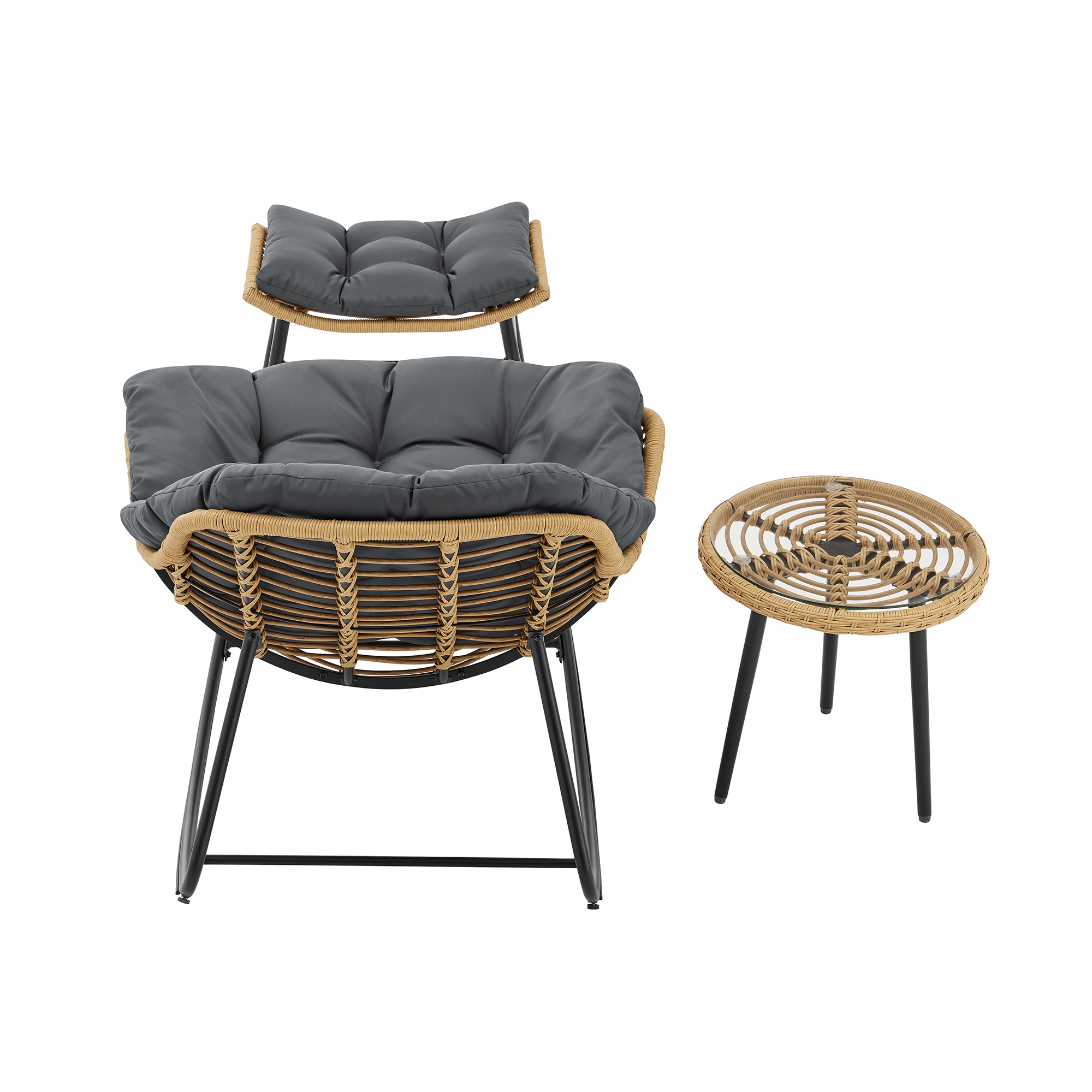 Benson 6-Piece Patio Rocking Chair Set w/Ottomans & Tables