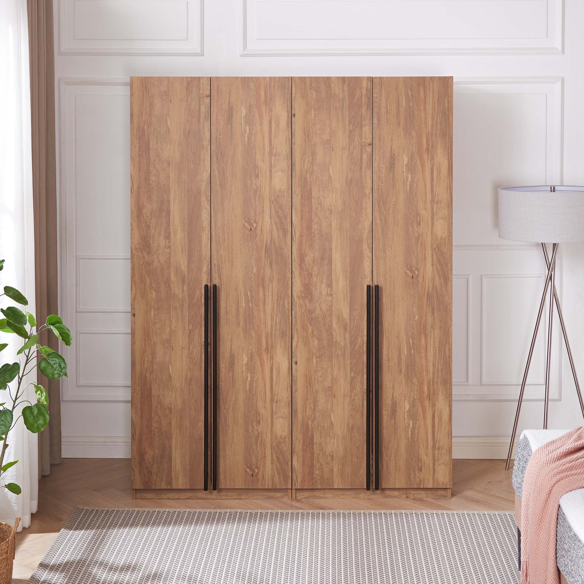 Lee Freestanding 2-Piece Wardrobe Closet 2.0 w/1 Hanging Rod, 1 Shelf & 2 Drawers 