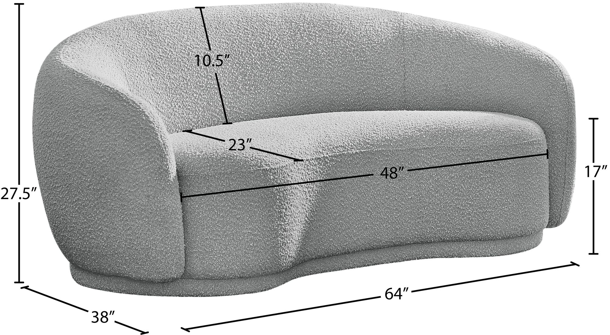 Hyde Boucle Fabric Loveseat