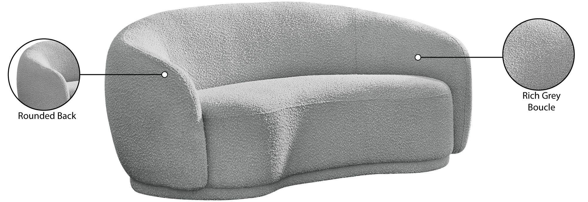Hyde Boucle Fabric Loveseat