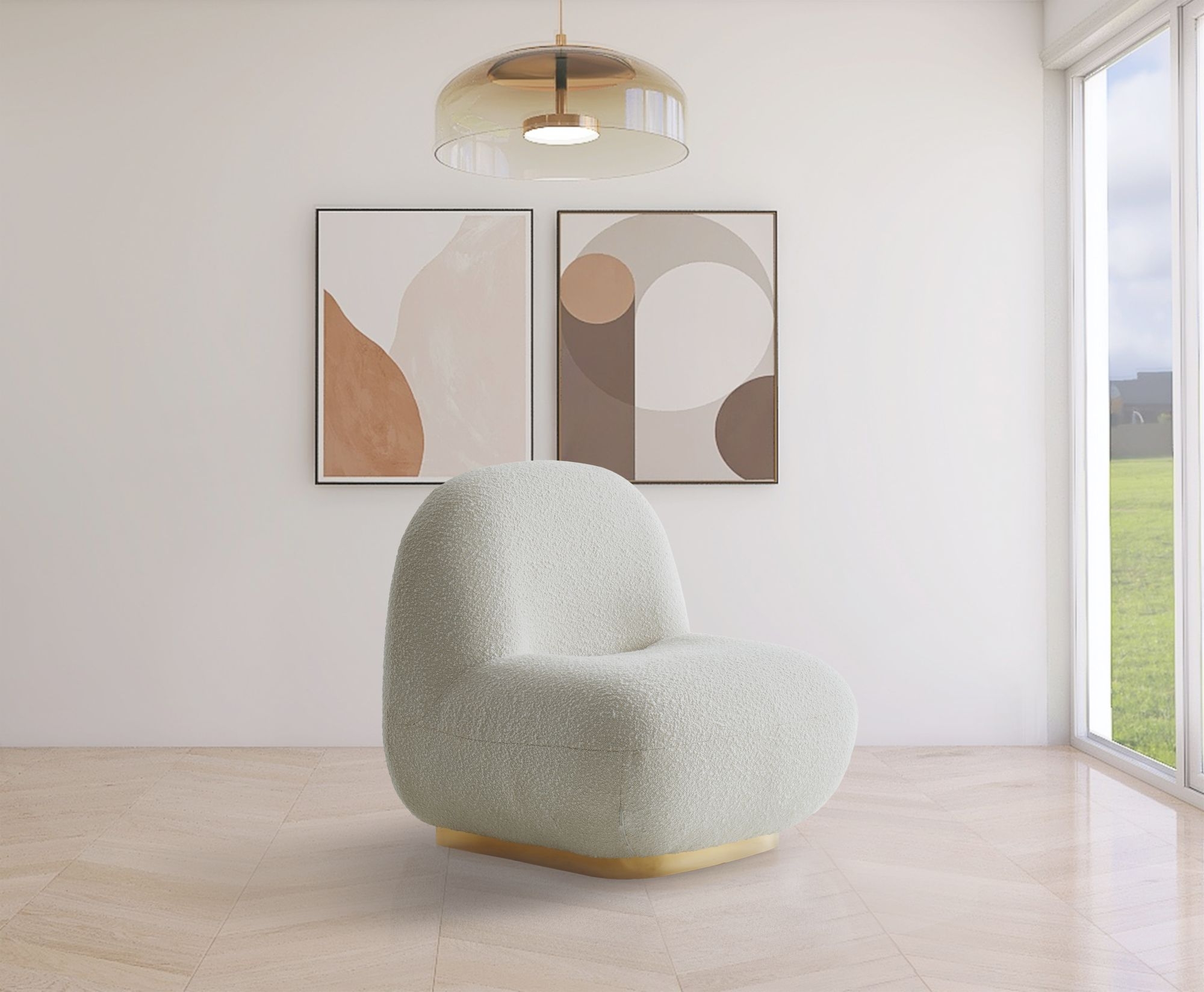 Liam Boucle Fabric Accent Chair