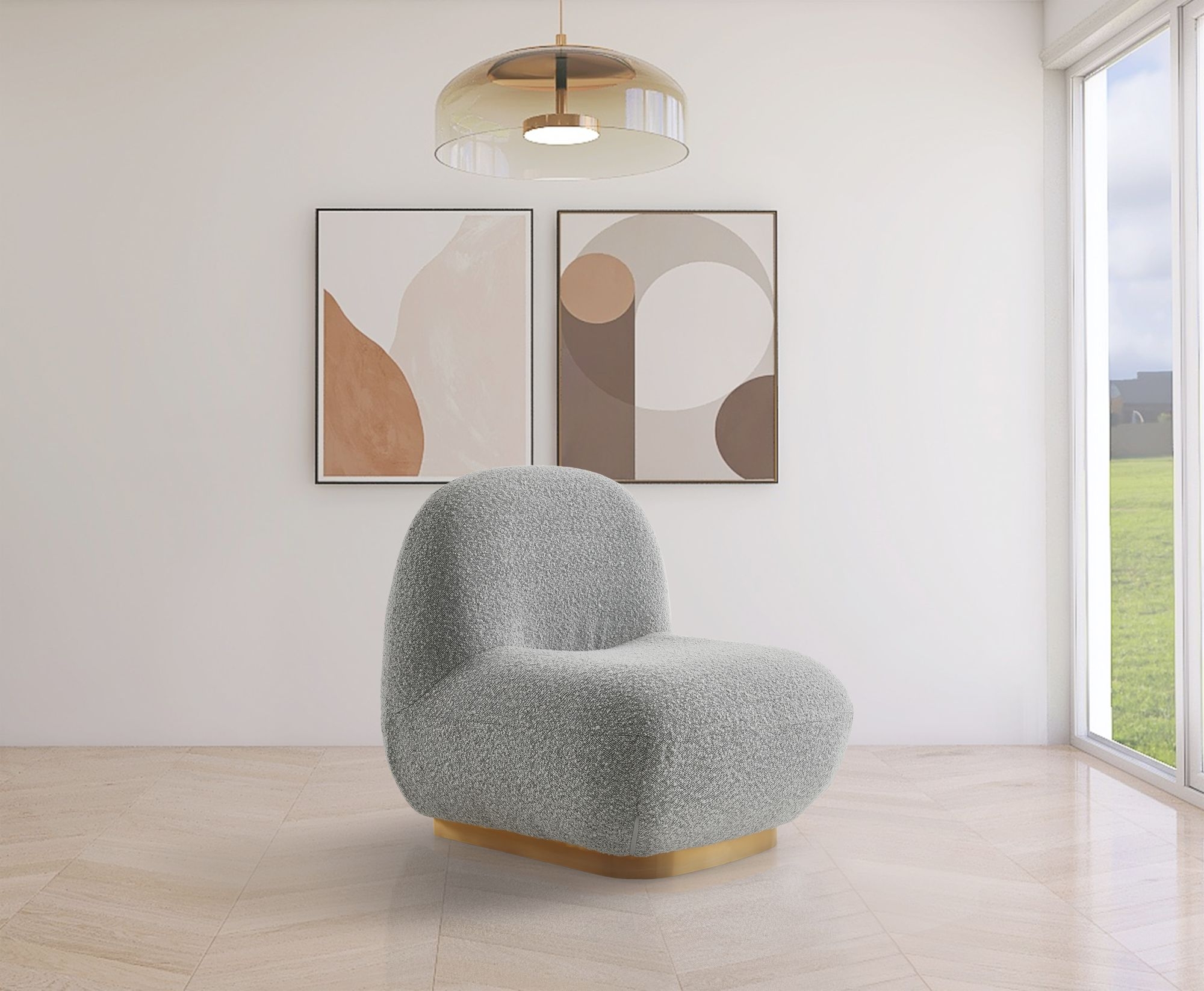 Liam Boucle Fabric Accent Chair