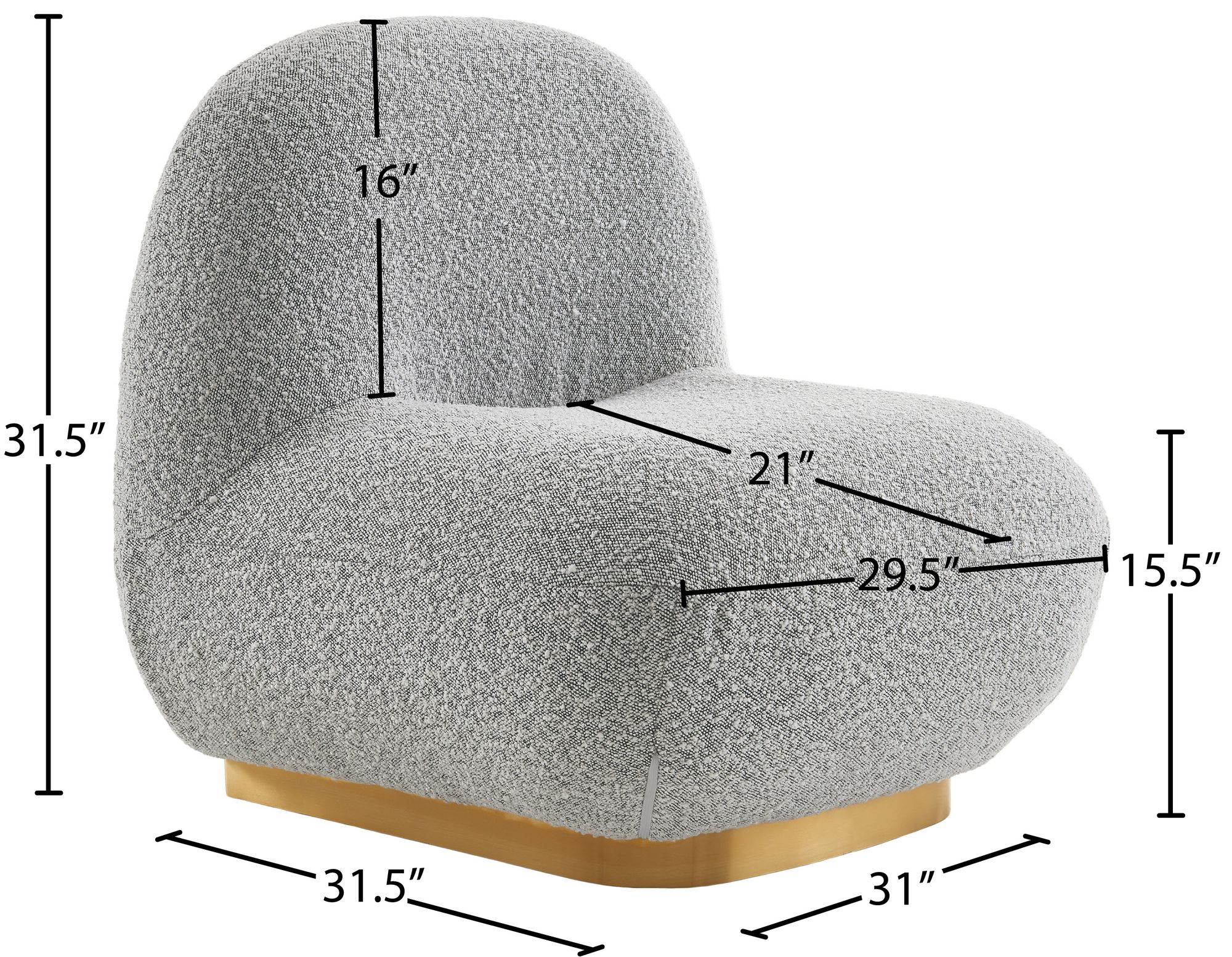 Liam Boucle Fabric Accent Chair