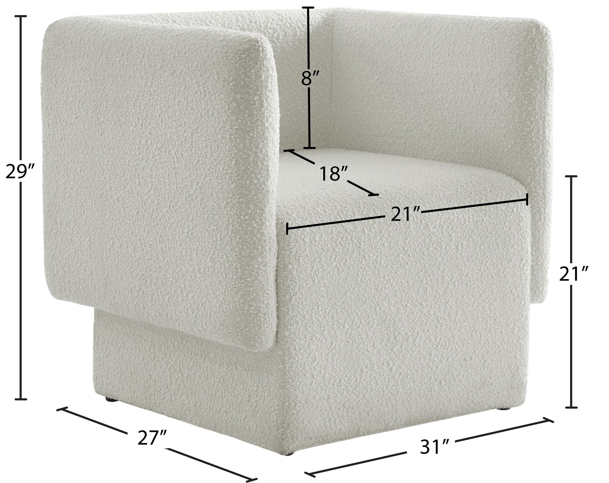 Vera Boucle Fabric Accent Chair