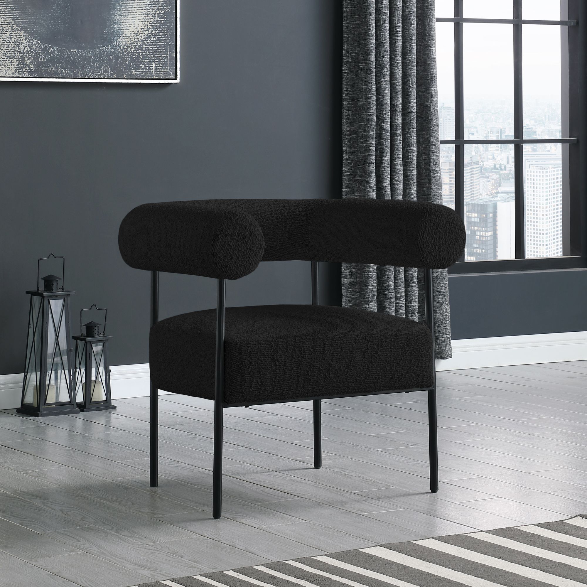 Blake Boucle Fabric Accent Chair