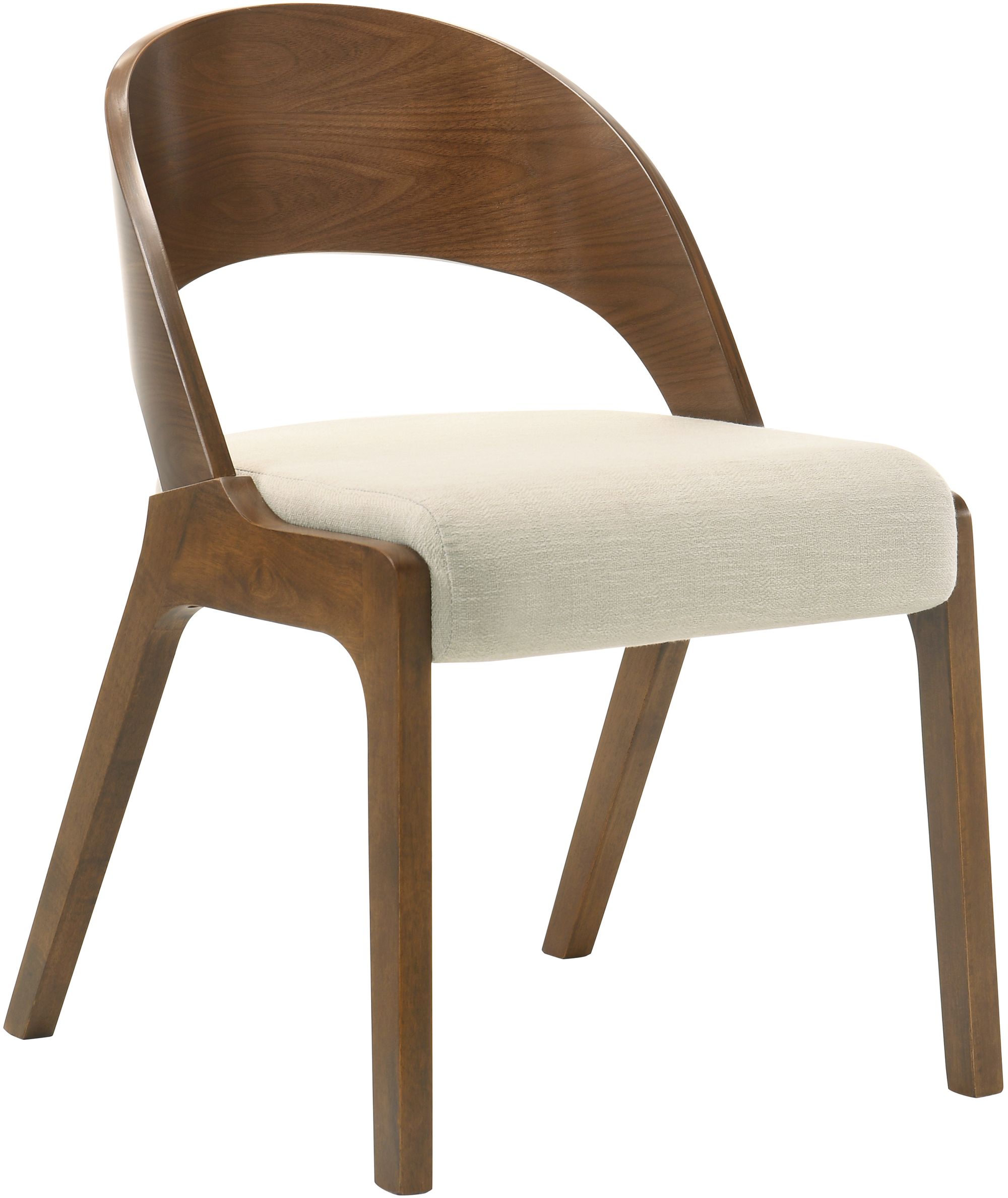 Woodson Linen Dining Chair with Walnut Veneer Base