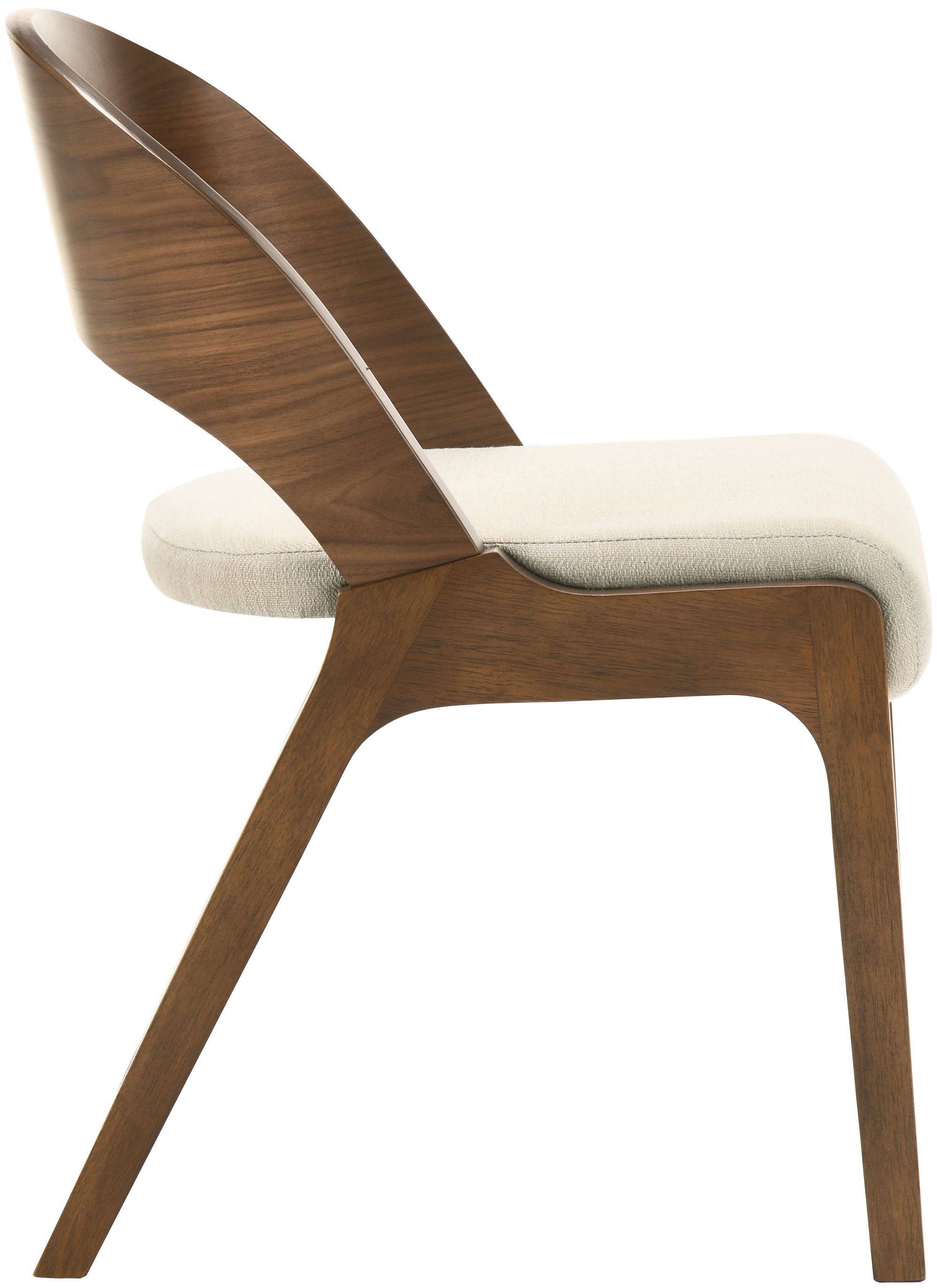 Woodson Linen Dining Chair with Walnut Veneer Base