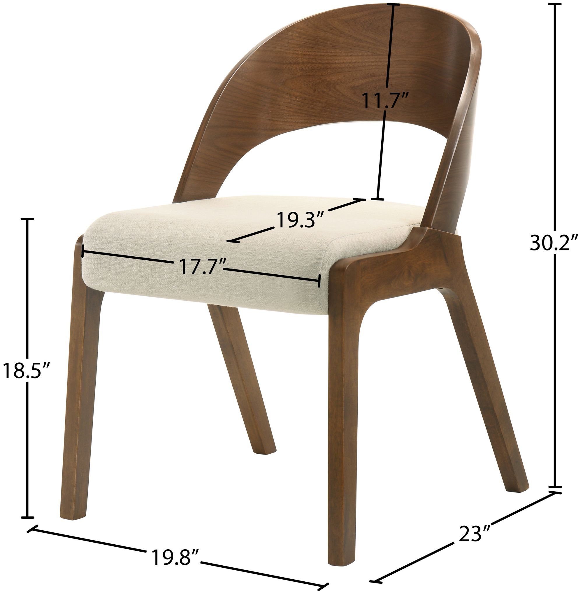 Woodson Linen Dining Chair with Walnut Veneer Base