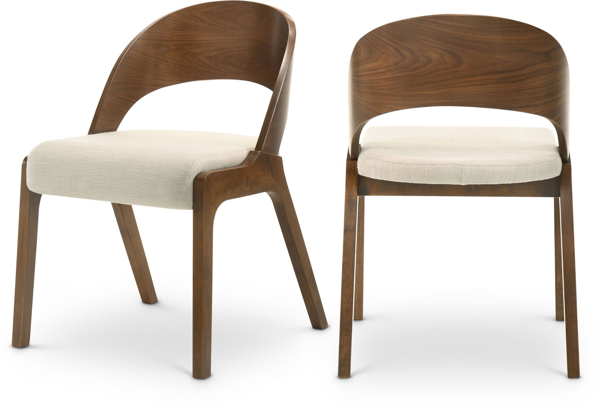 Woodson Linen Dining Chair with Walnut Veneer Base