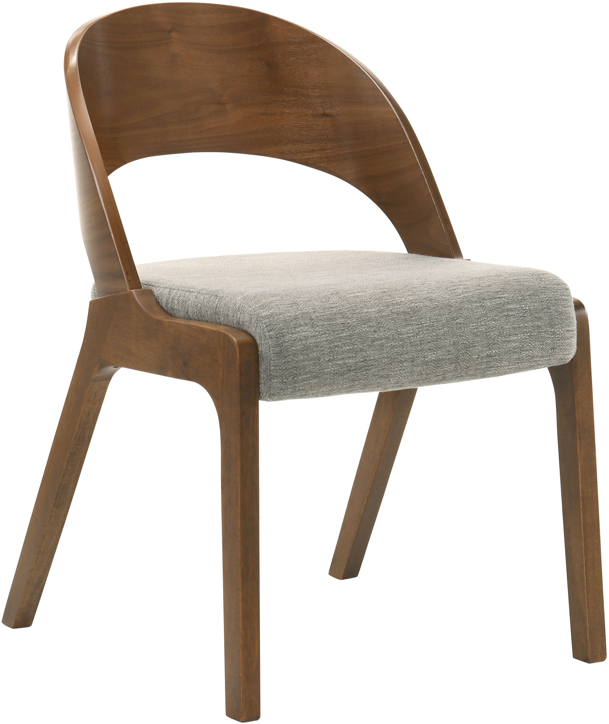 Woodson Linen Dining Chair with Walnut Veneer Base