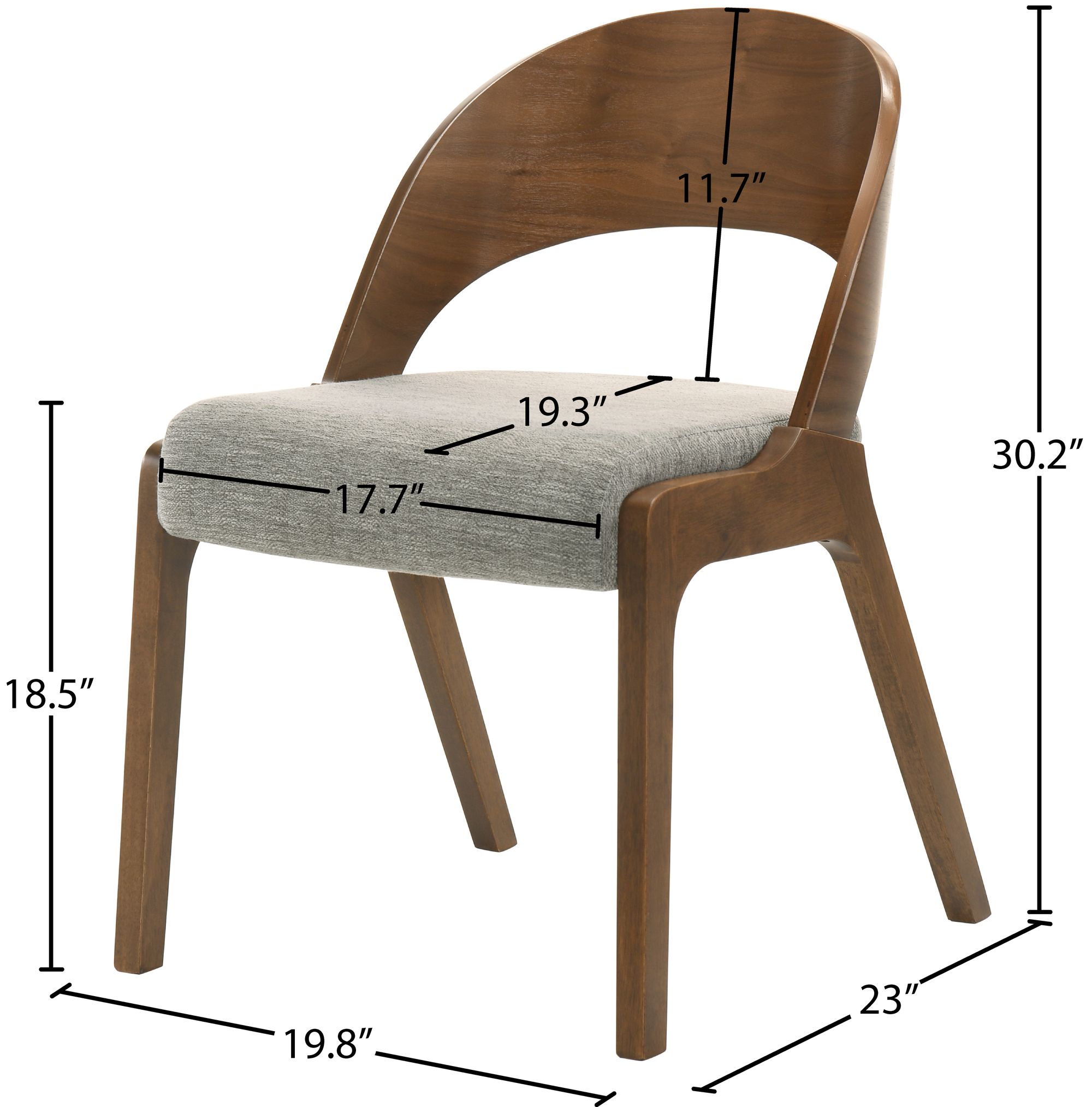 Woodson Linen Dining Chair with Walnut Veneer Base