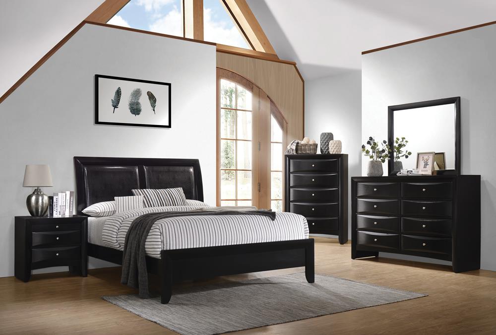 Briana Leatherette/Wood Panel Bed, Eastern King Size
