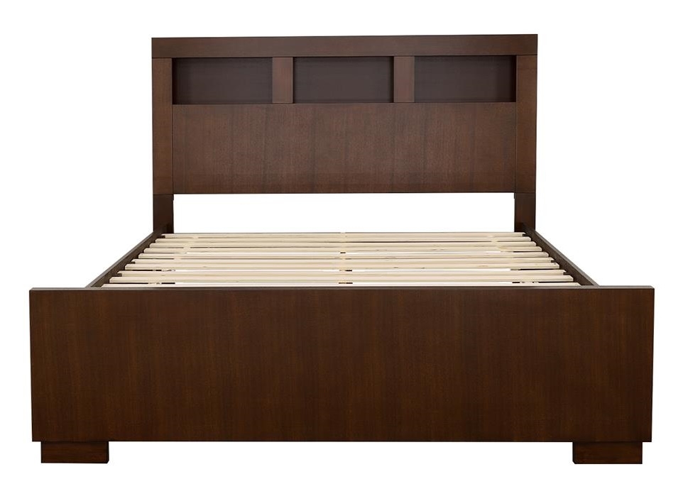 Jessica Wood Bed w/Storage Headboard