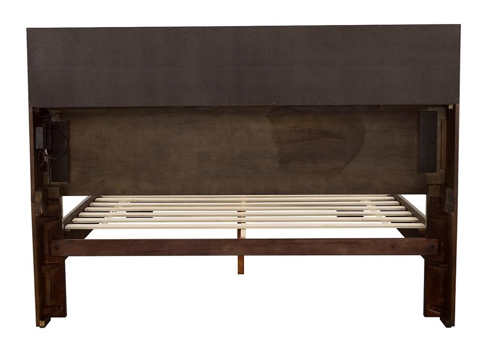 Jessica Wood Bed w/Storage Headboard, Eastern King Size
