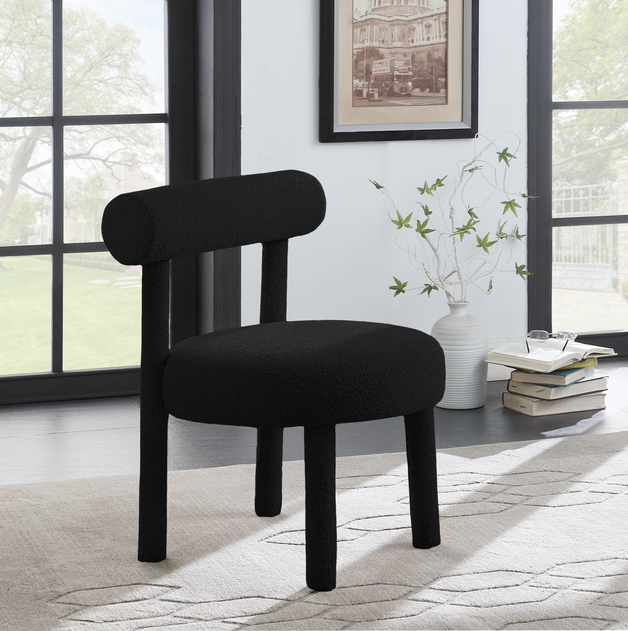 Parlor Boucle Fabric Accent Chair