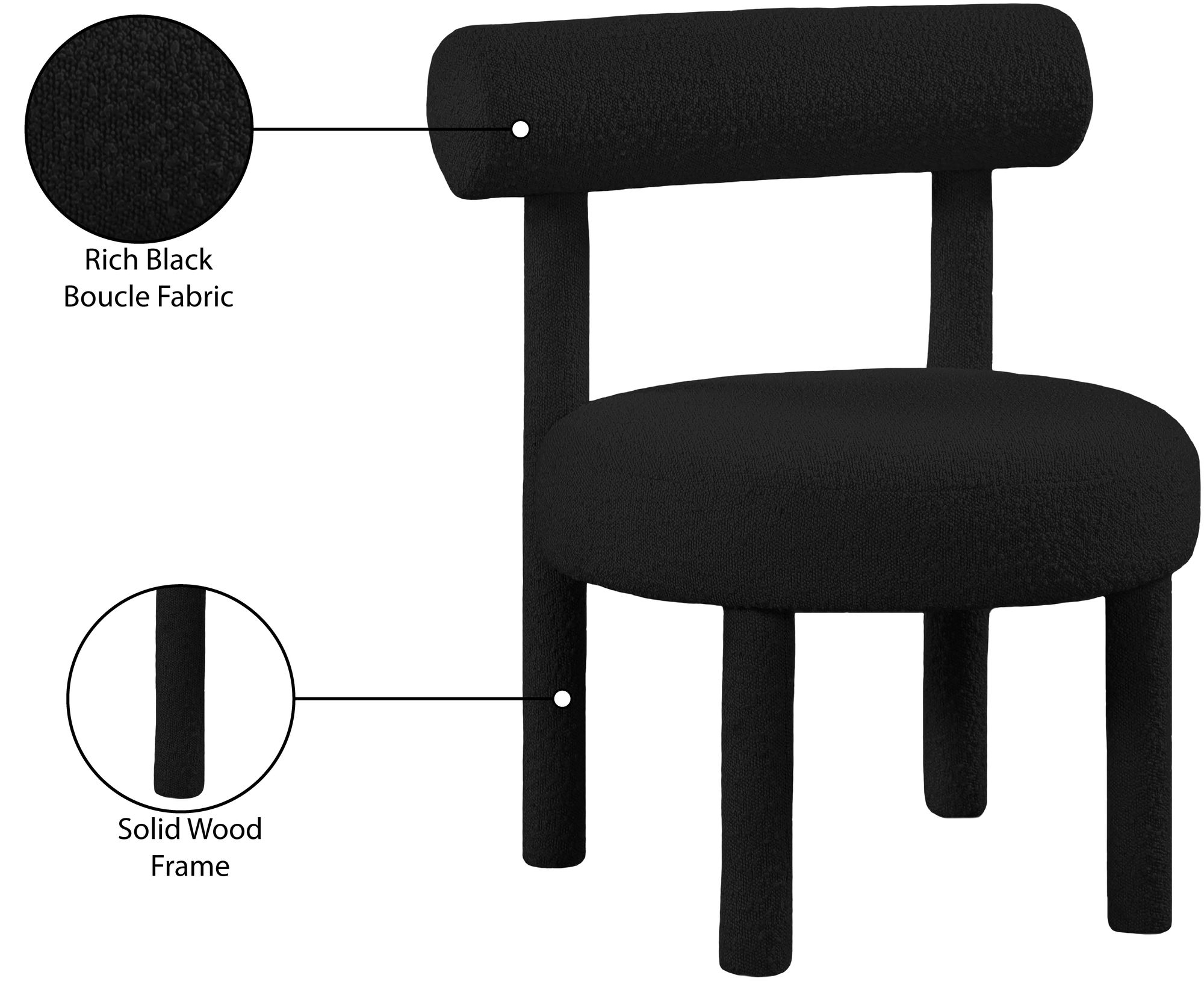 Parlor Boucle Fabric Accent Chair