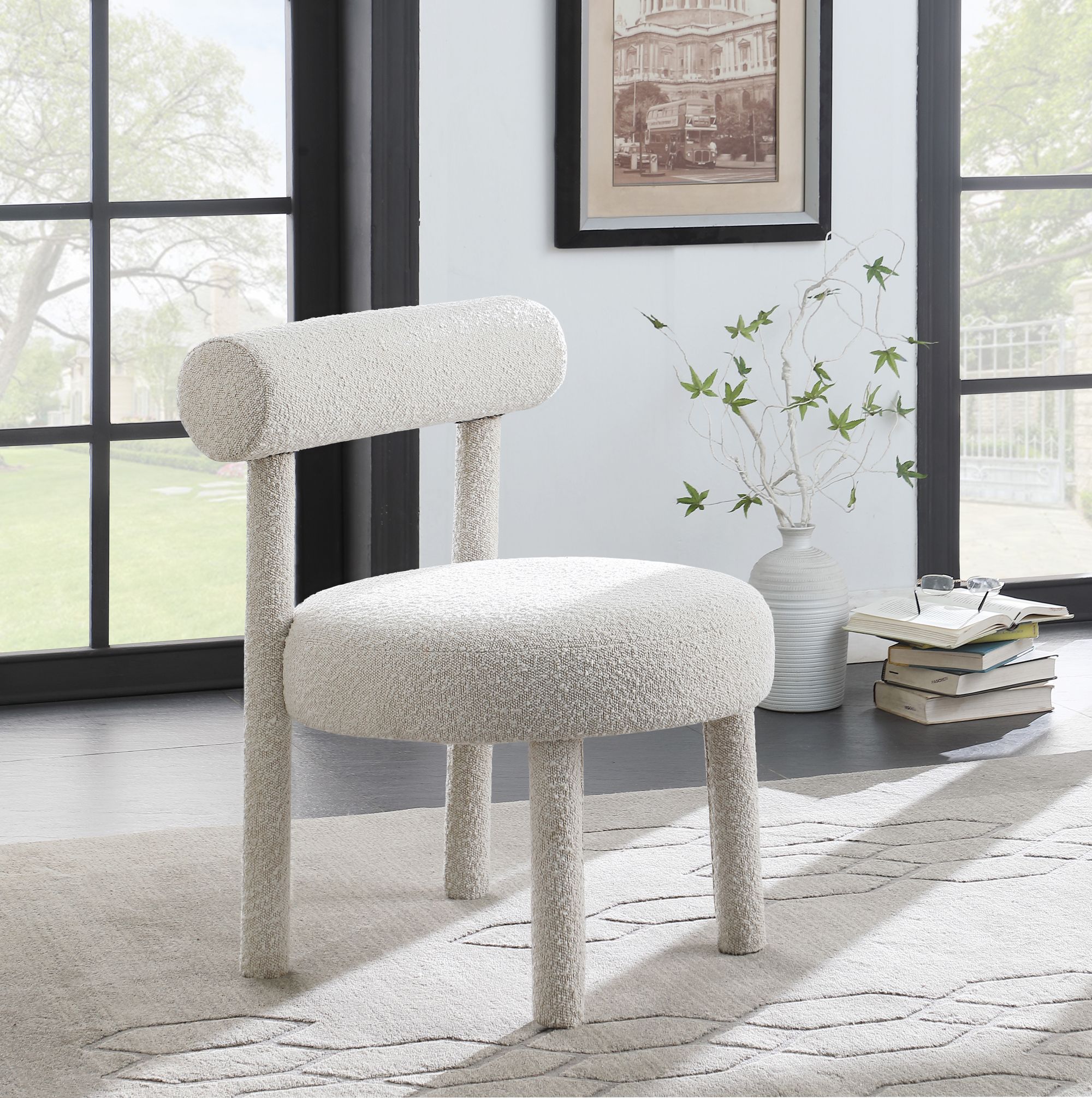 Parlor Boucle Fabric Accent Chair