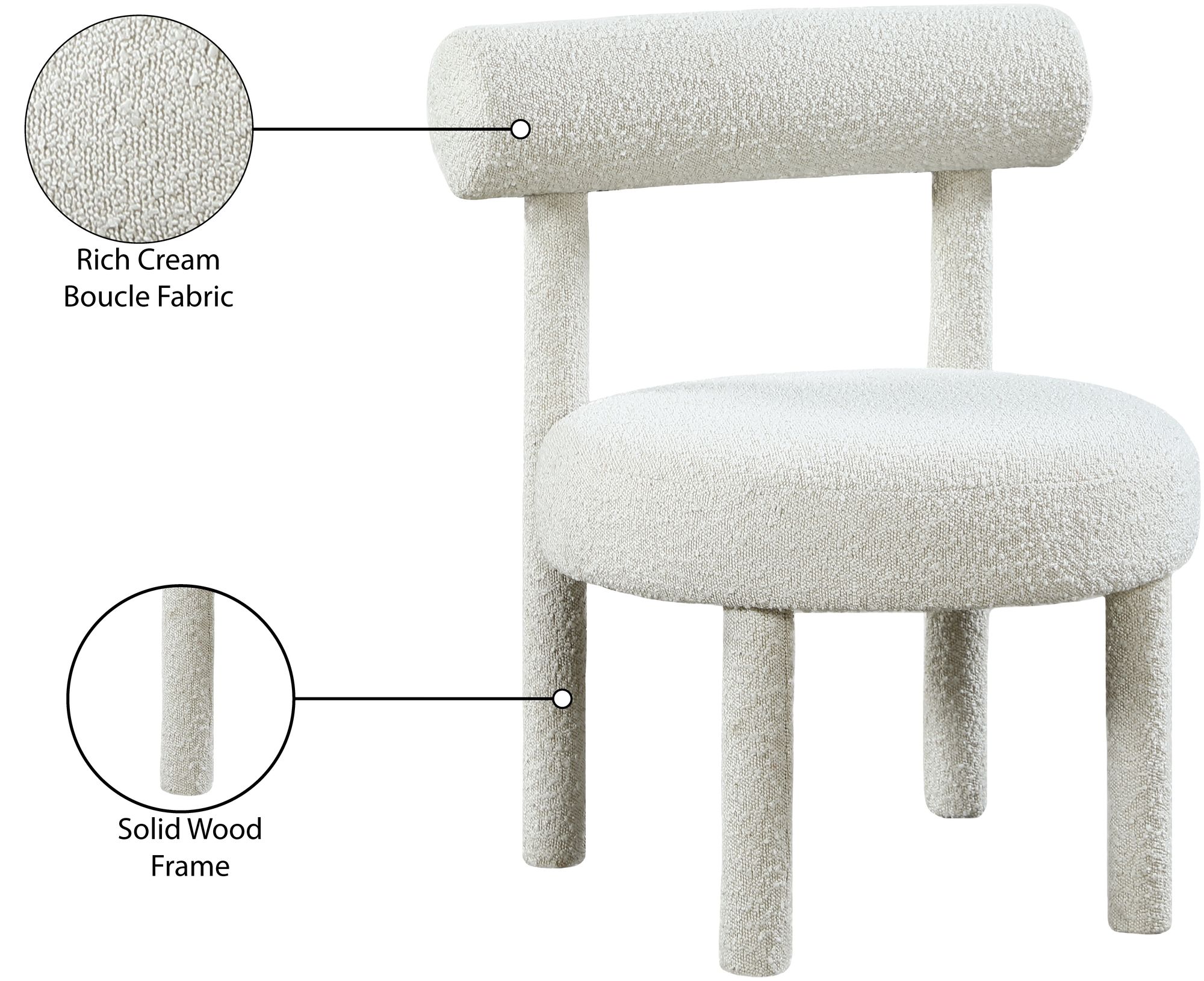 Parlor Boucle Fabric Accent Chair