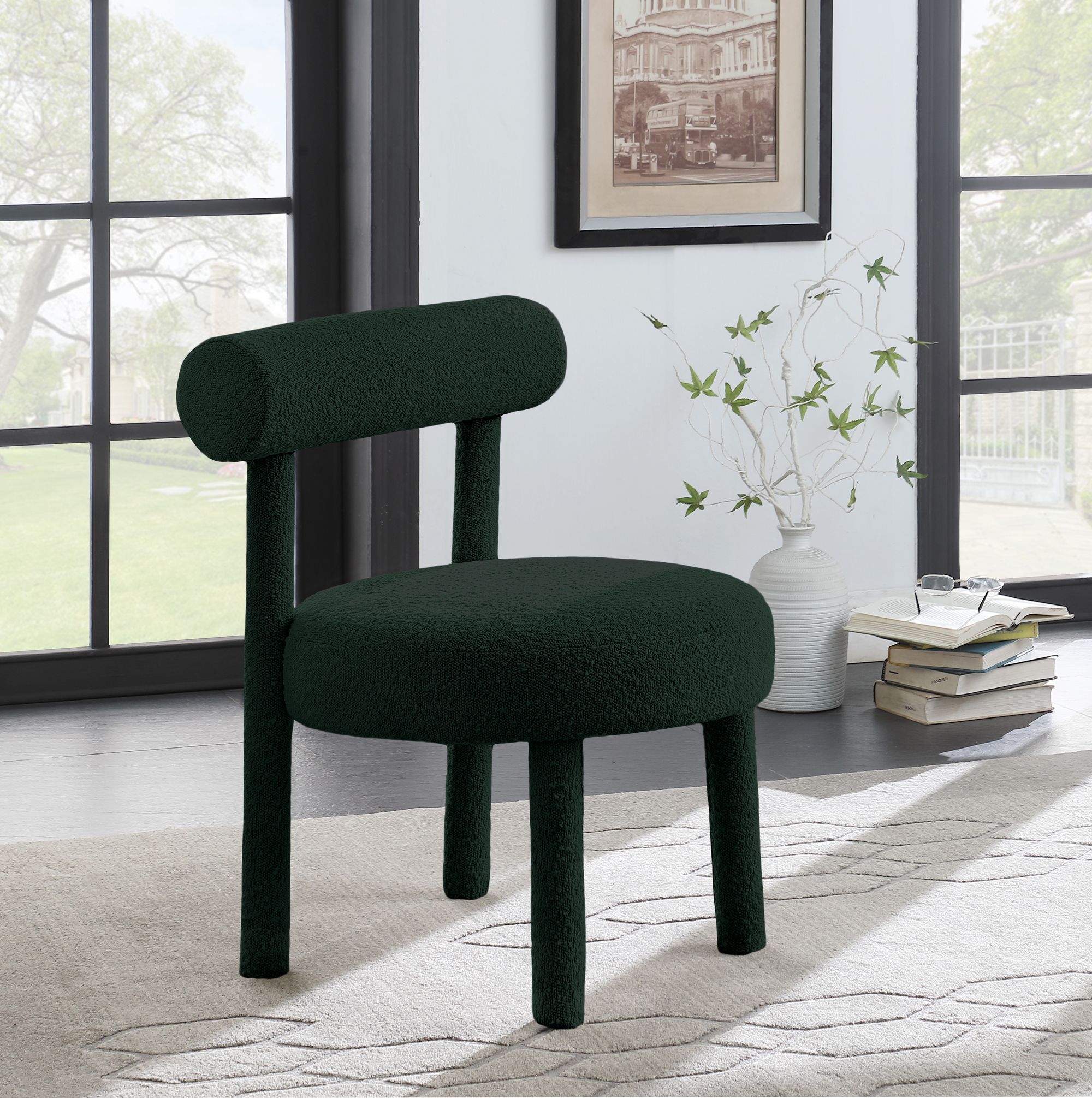 Parlor Boucle Fabric Accent Chair
