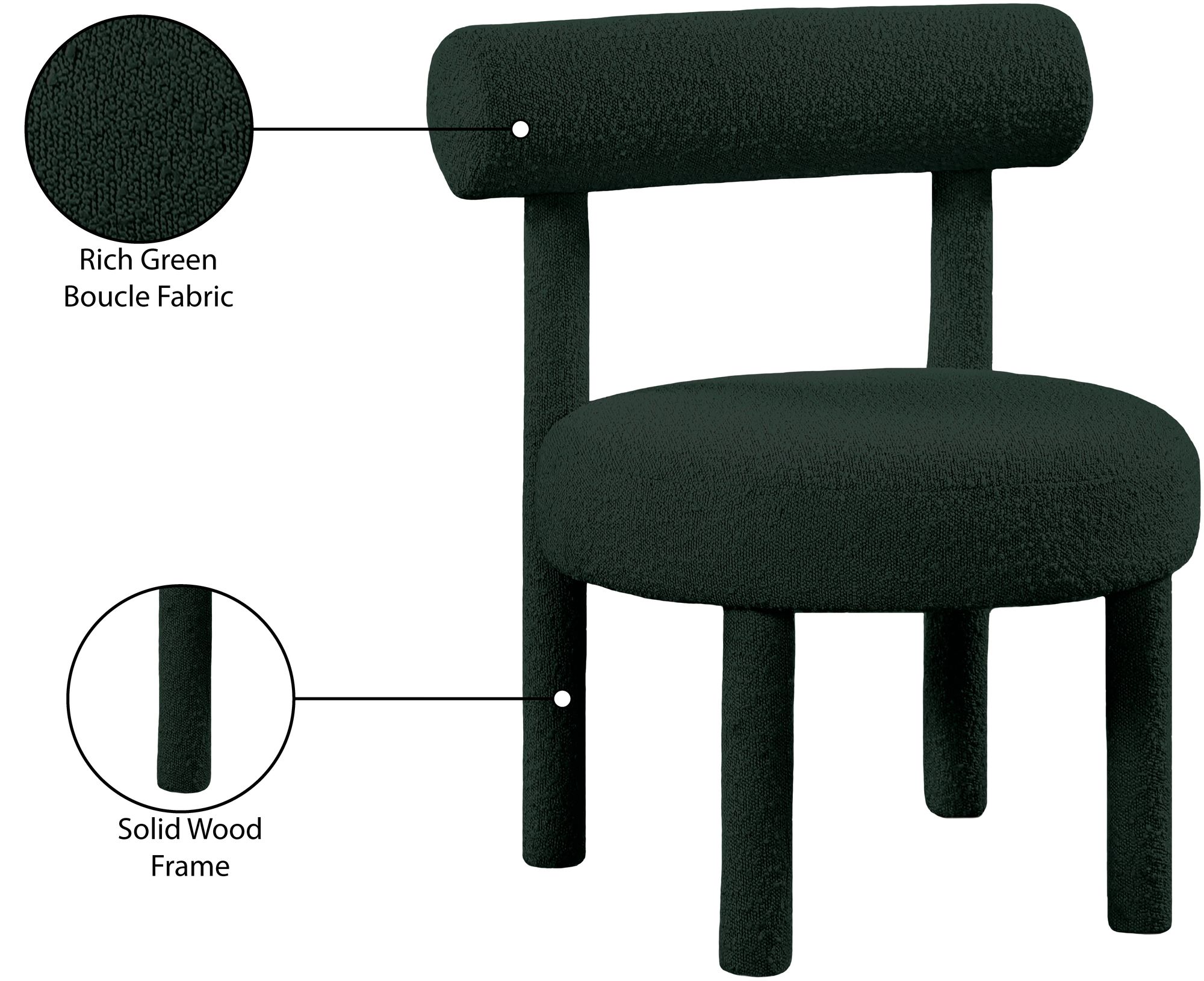 Parlor Boucle Fabric Accent Chair