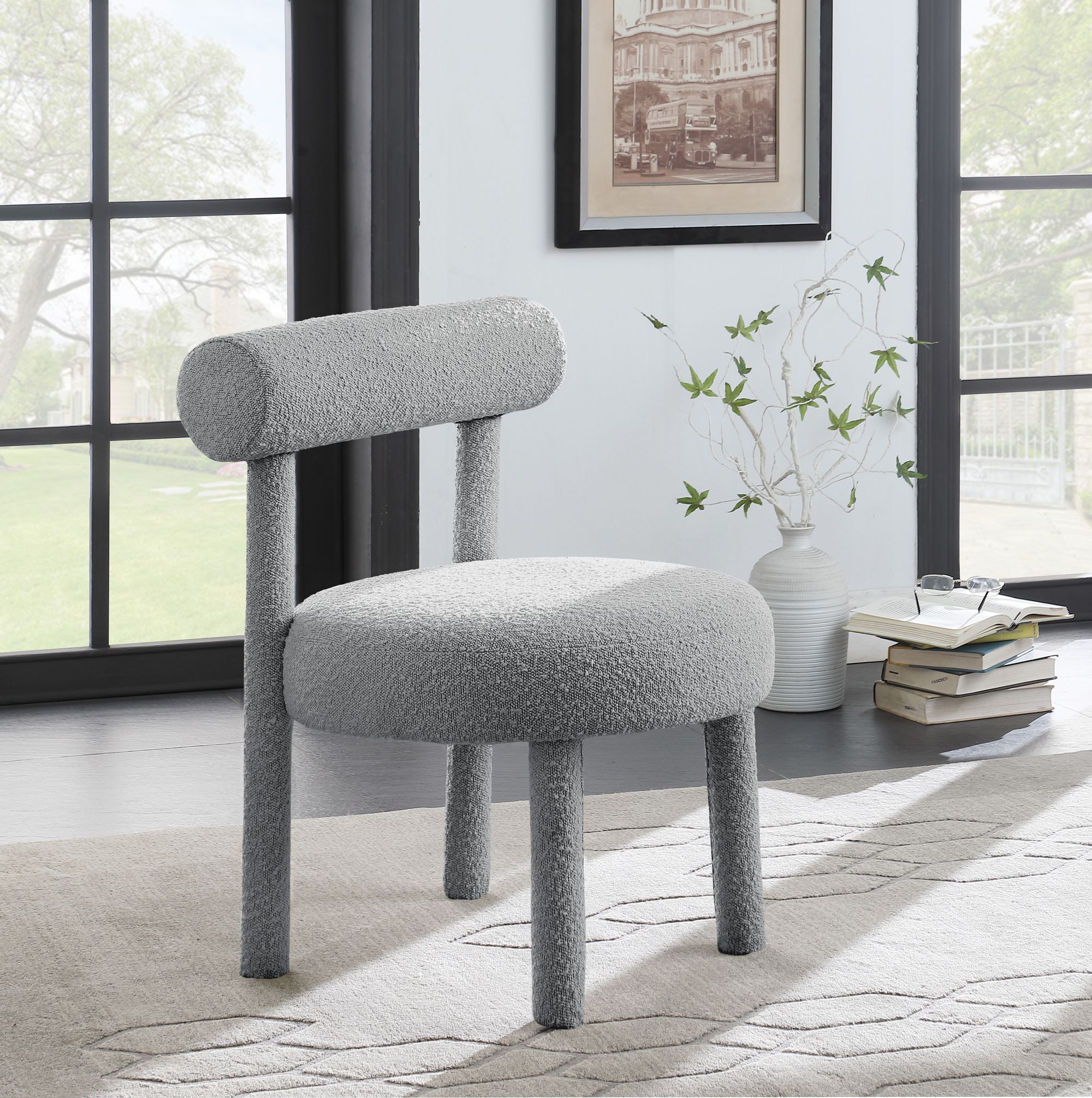 Parlor Boucle Fabric Accent Chair
