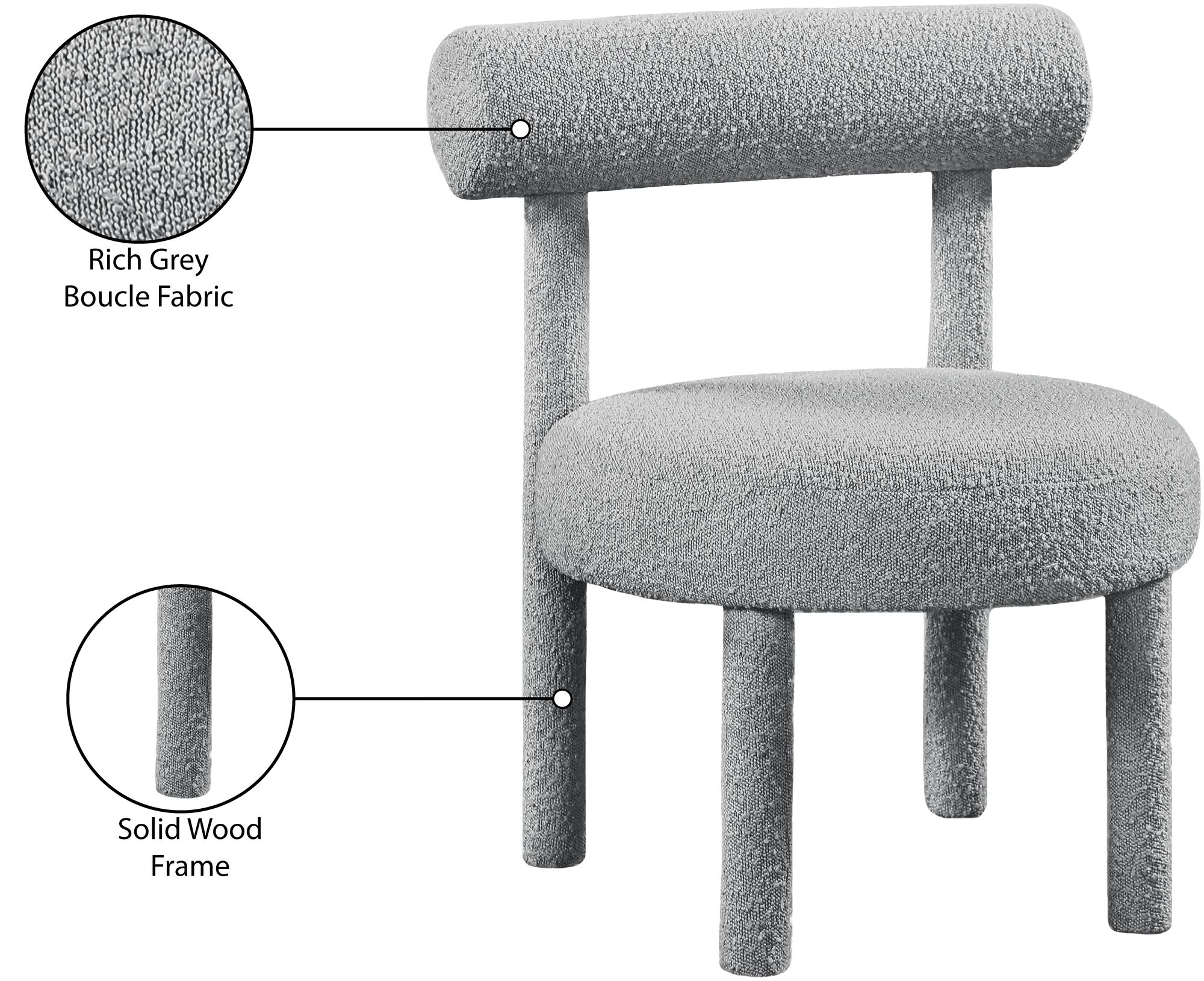 Parlor Boucle Fabric Accent Chair