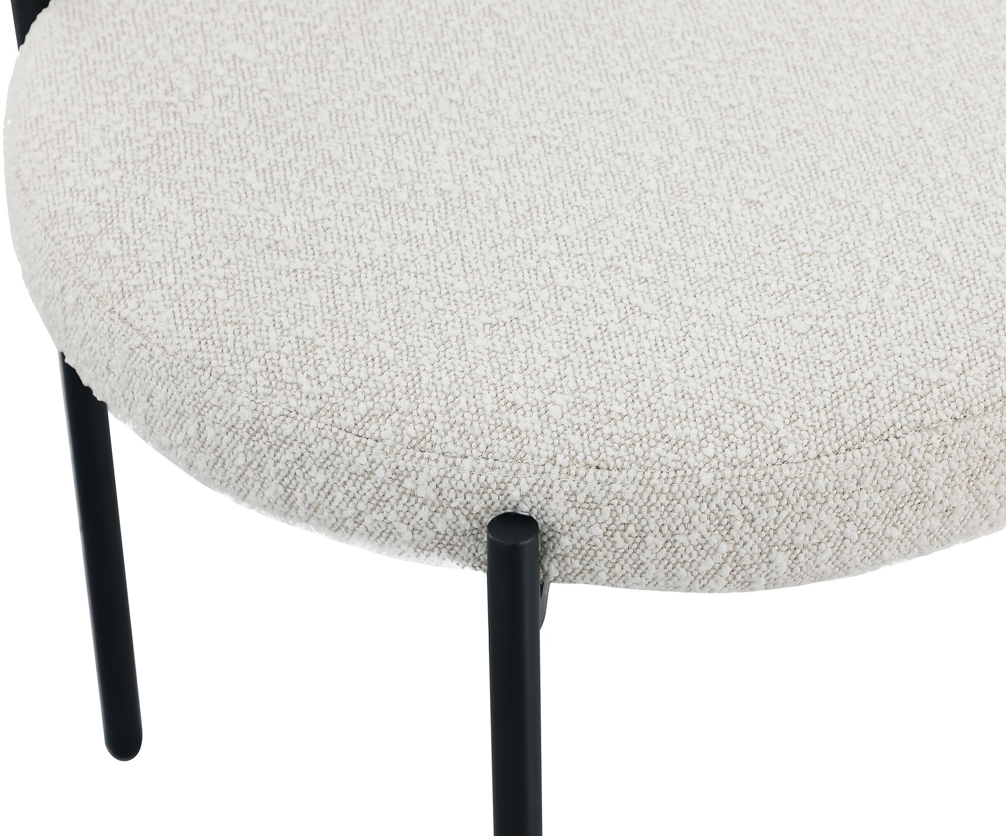 Beacon Boucle Fabric Dining Chair with Matte Black Metal Frame