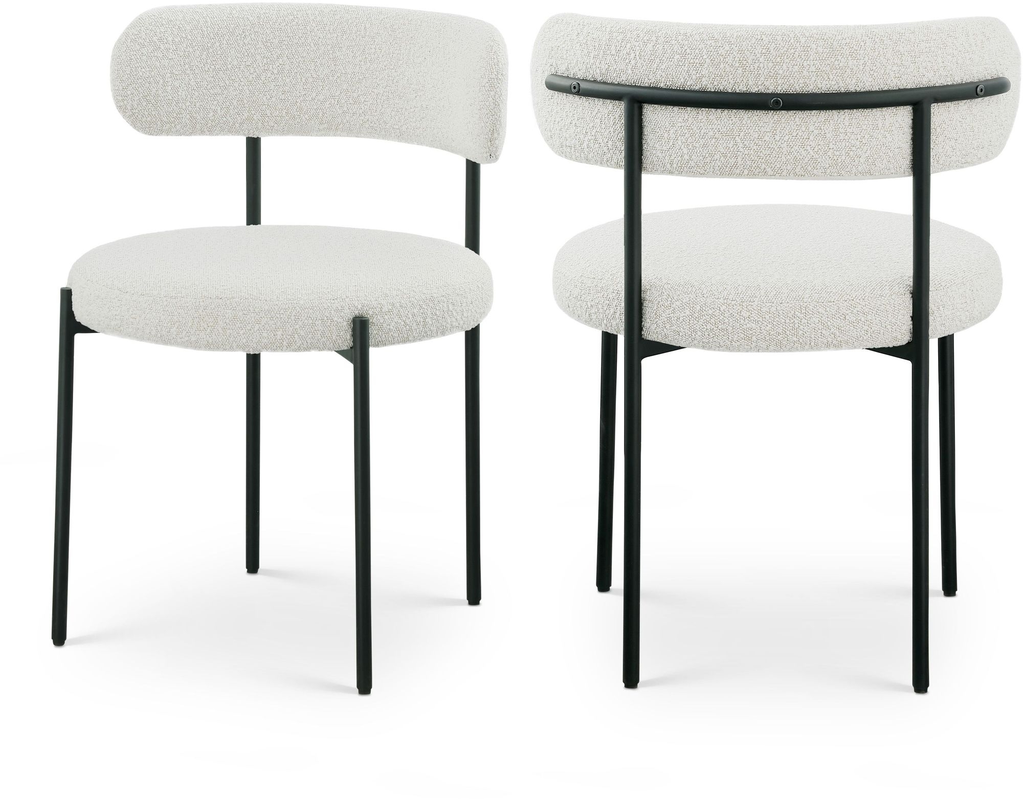 Beacon Boucle Fabric Dining Chair with Metal Frame