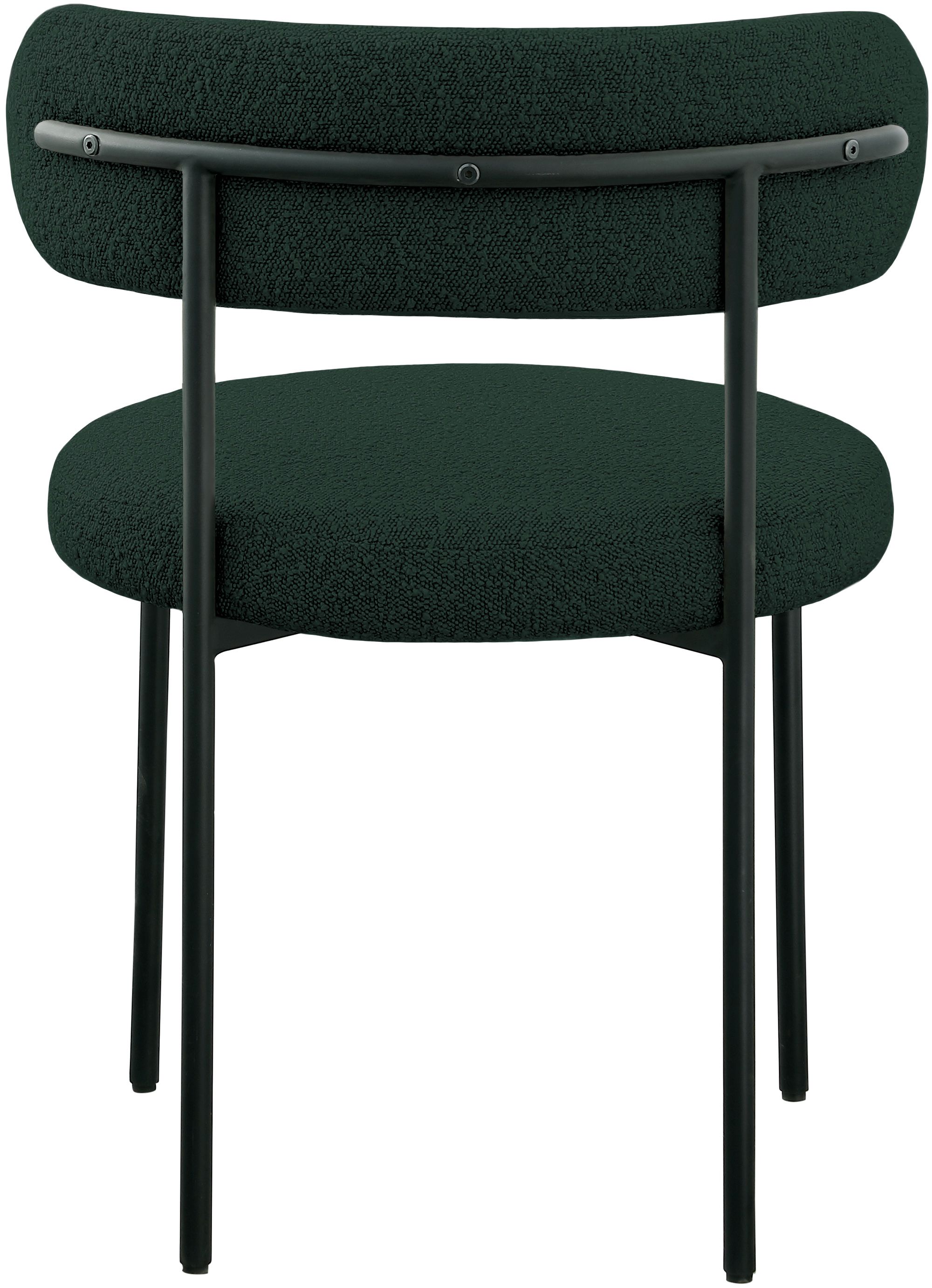 Beacon Boucle Fabric Dining Chair with Matte Black Metal Frame