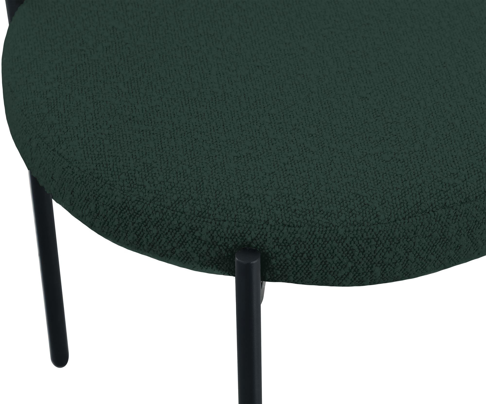 Beacon Boucle Fabric Dining Chair with Matte Black Metal Frame