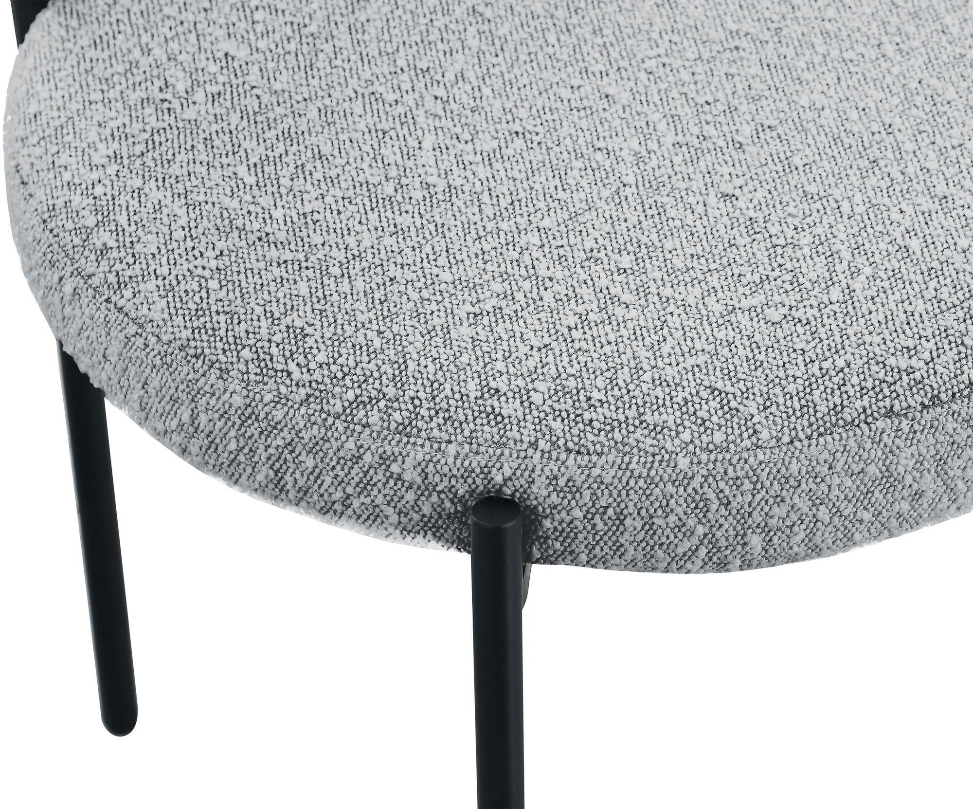 Beacon Boucle Fabric Dining Chair with Matte Black Metal Frame