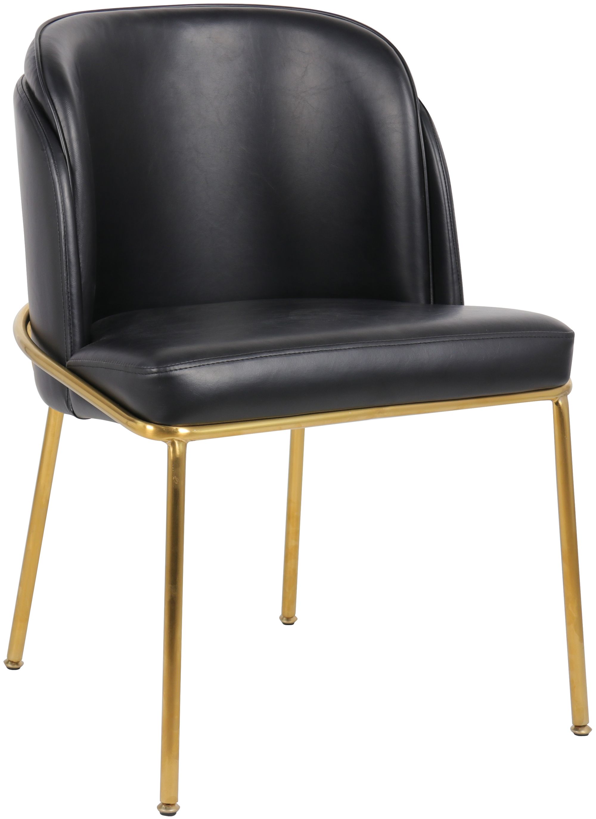 Jagger Faux Leather Dining Chair with Brushed Gold Iron Legs