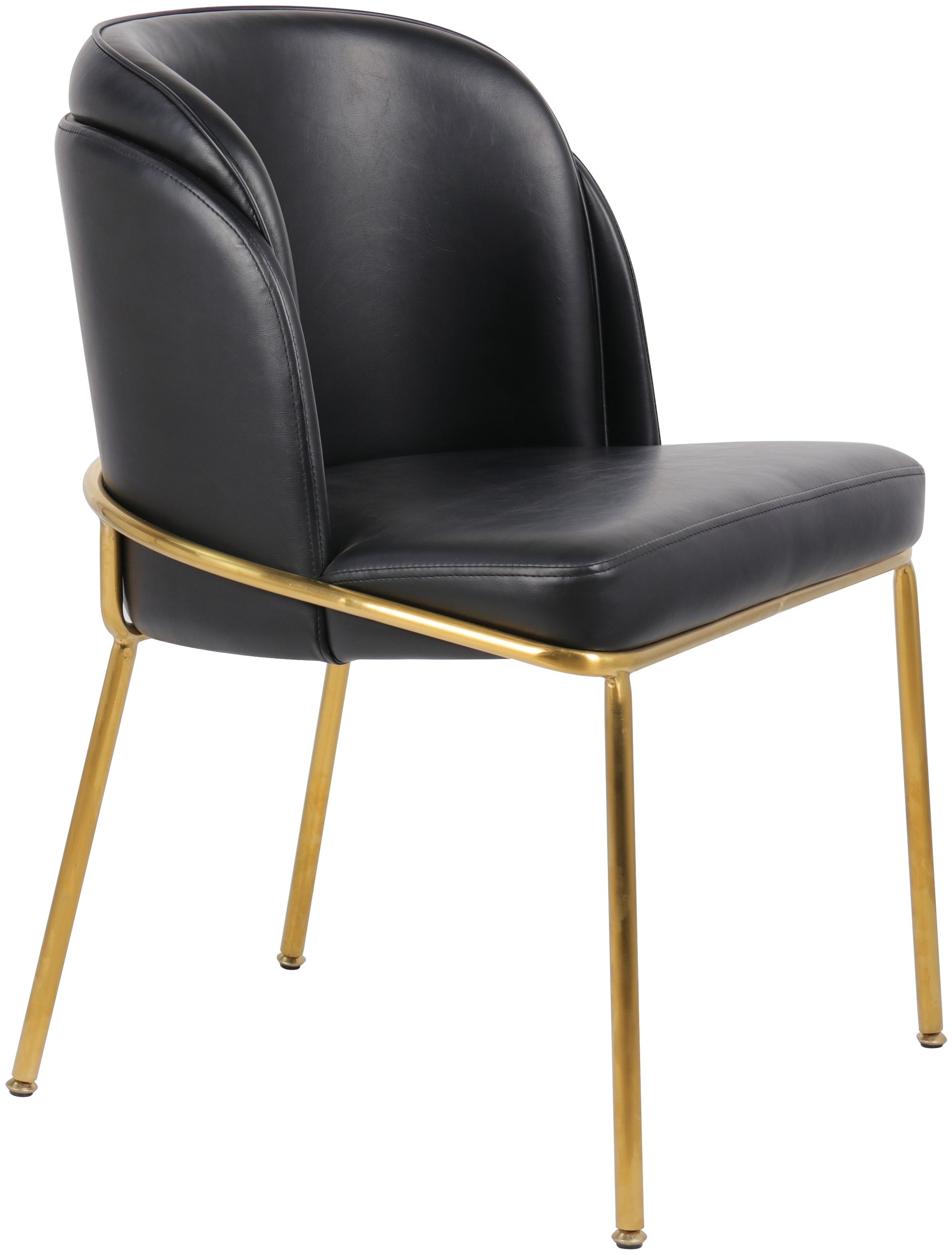 Jagger Faux Leather Dining Chair with Brushed Gold Iron Legs