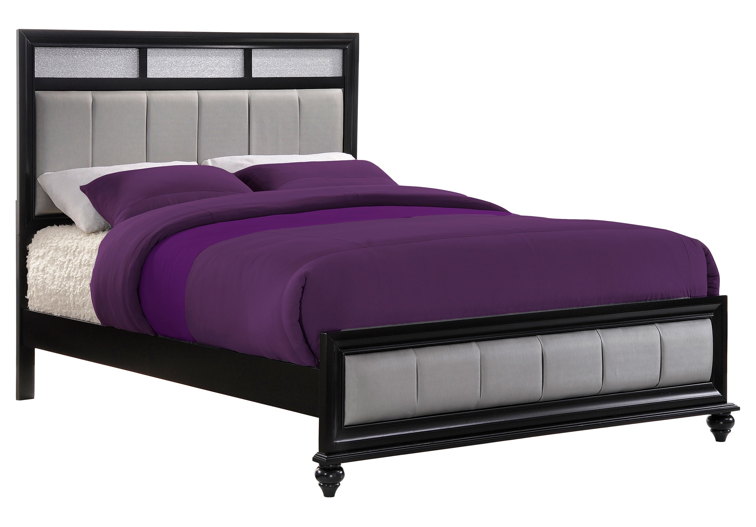 Barzini Leatherette/Wood Panel Bed
