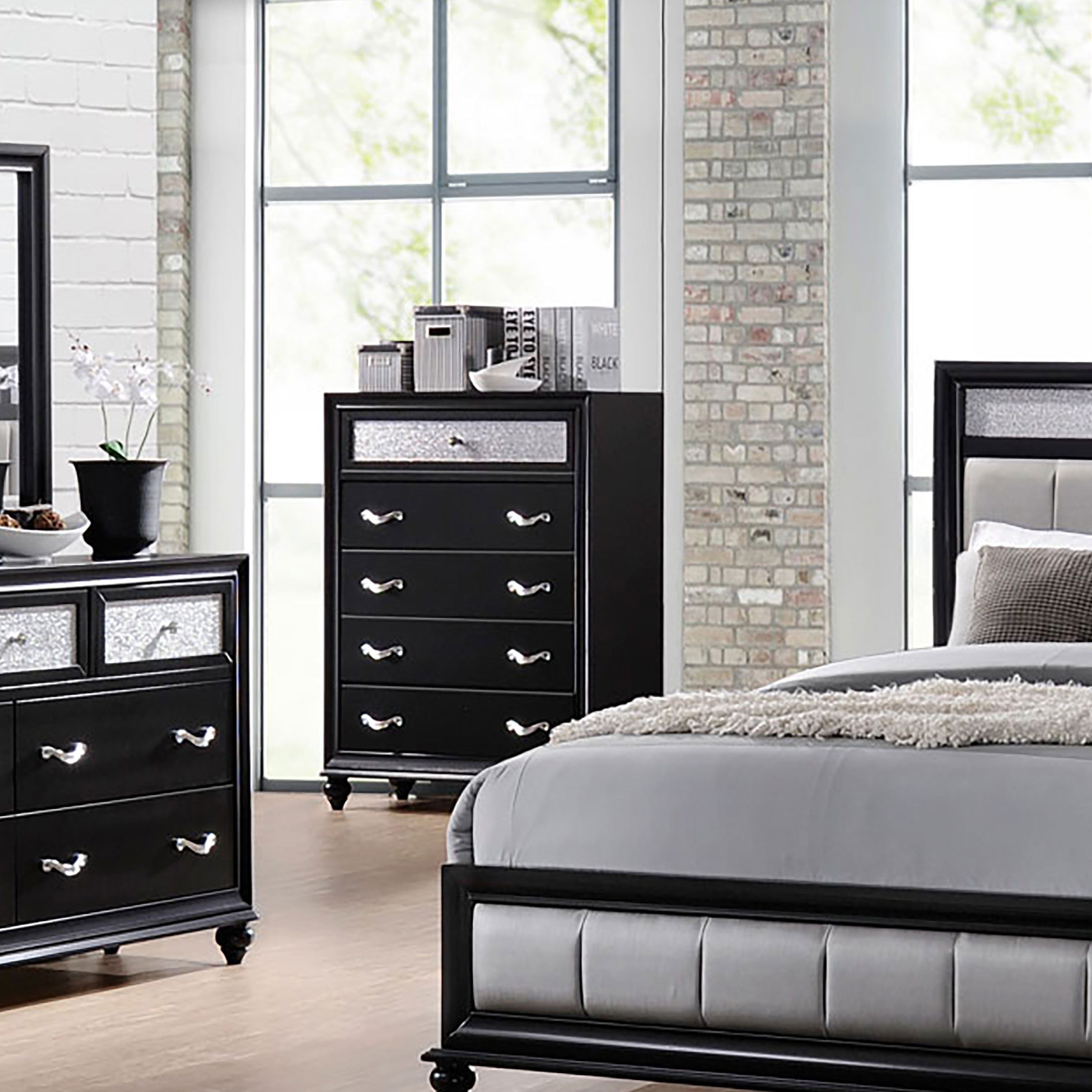 Barzini Wood Chest w/5 Drawers