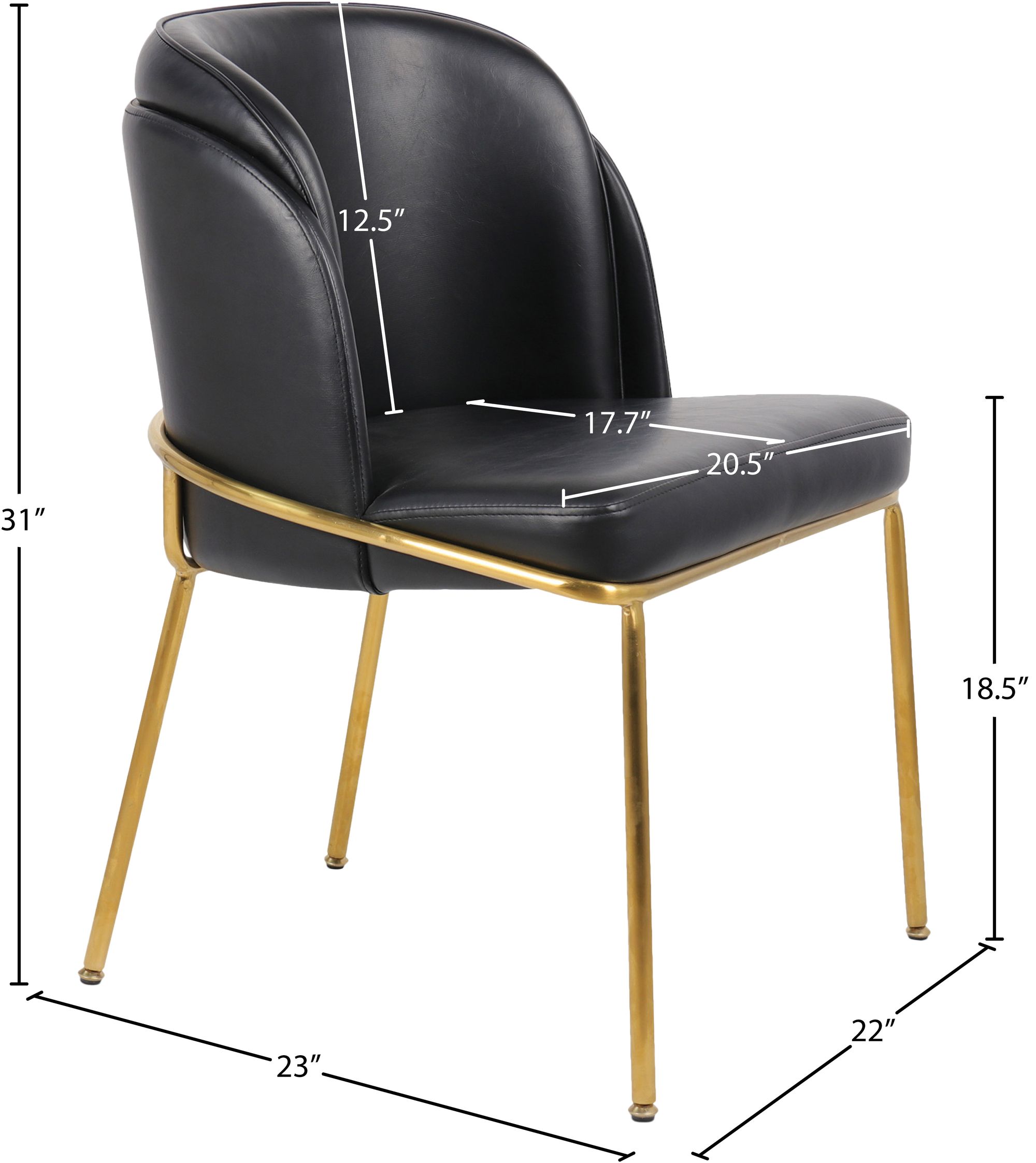 Jagger Faux Leather Dining Chair with Iron Legs
