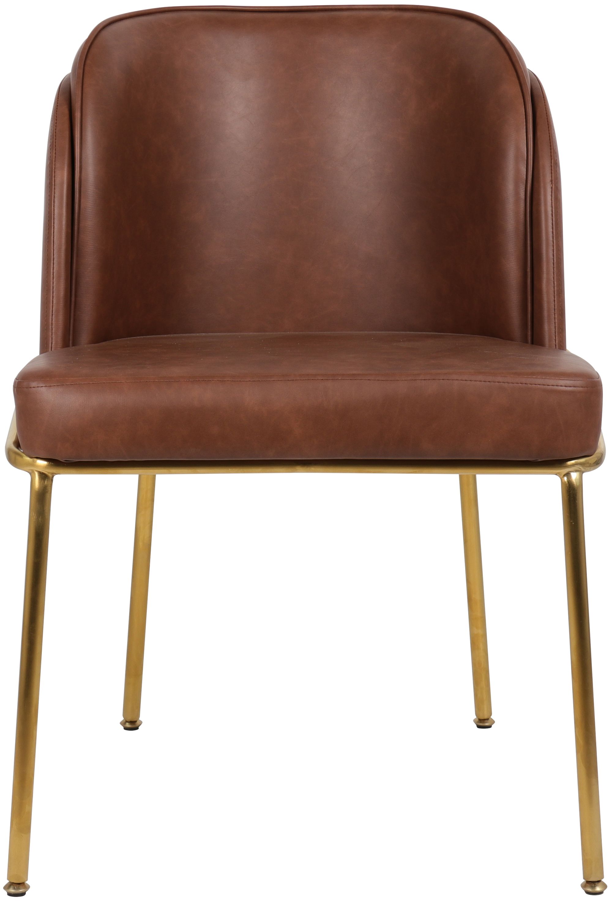 Jagger Faux Leather Dining Chair with Brushed Gold Iron Legs