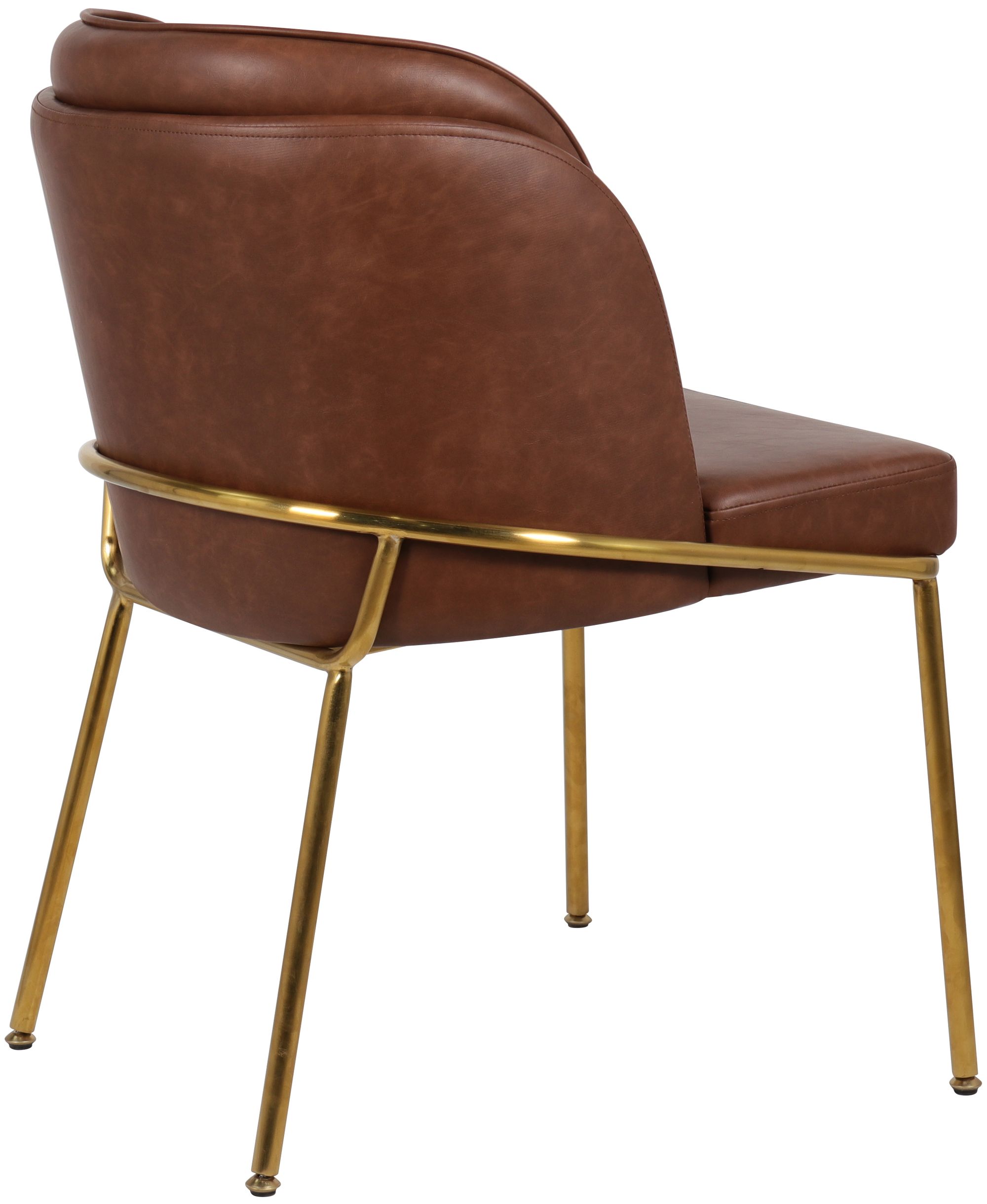 Jagger Faux Leather Dining Chair with Brushed Gold Iron Legs