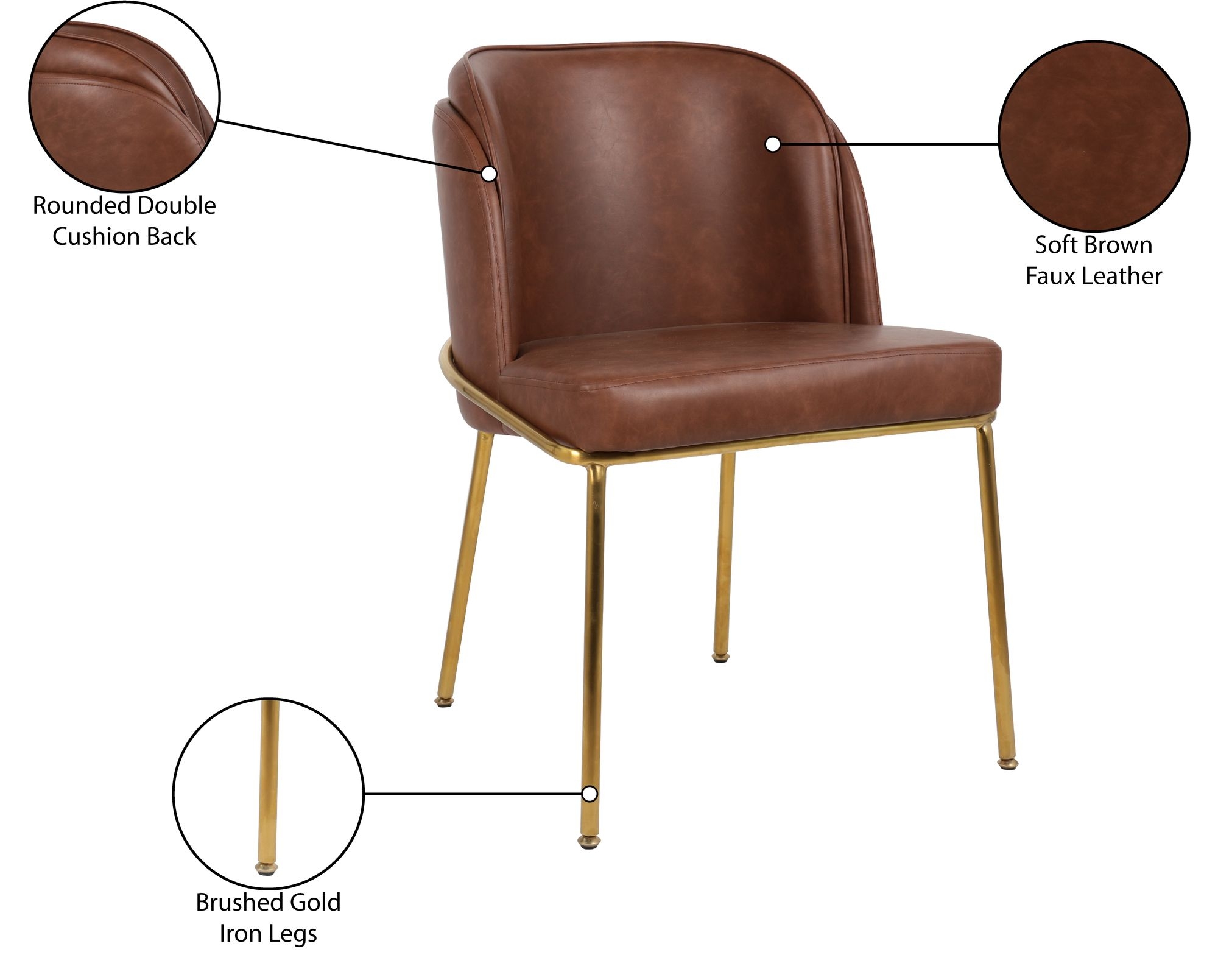 Jagger Faux Leather Dining Chair with Iron Legs